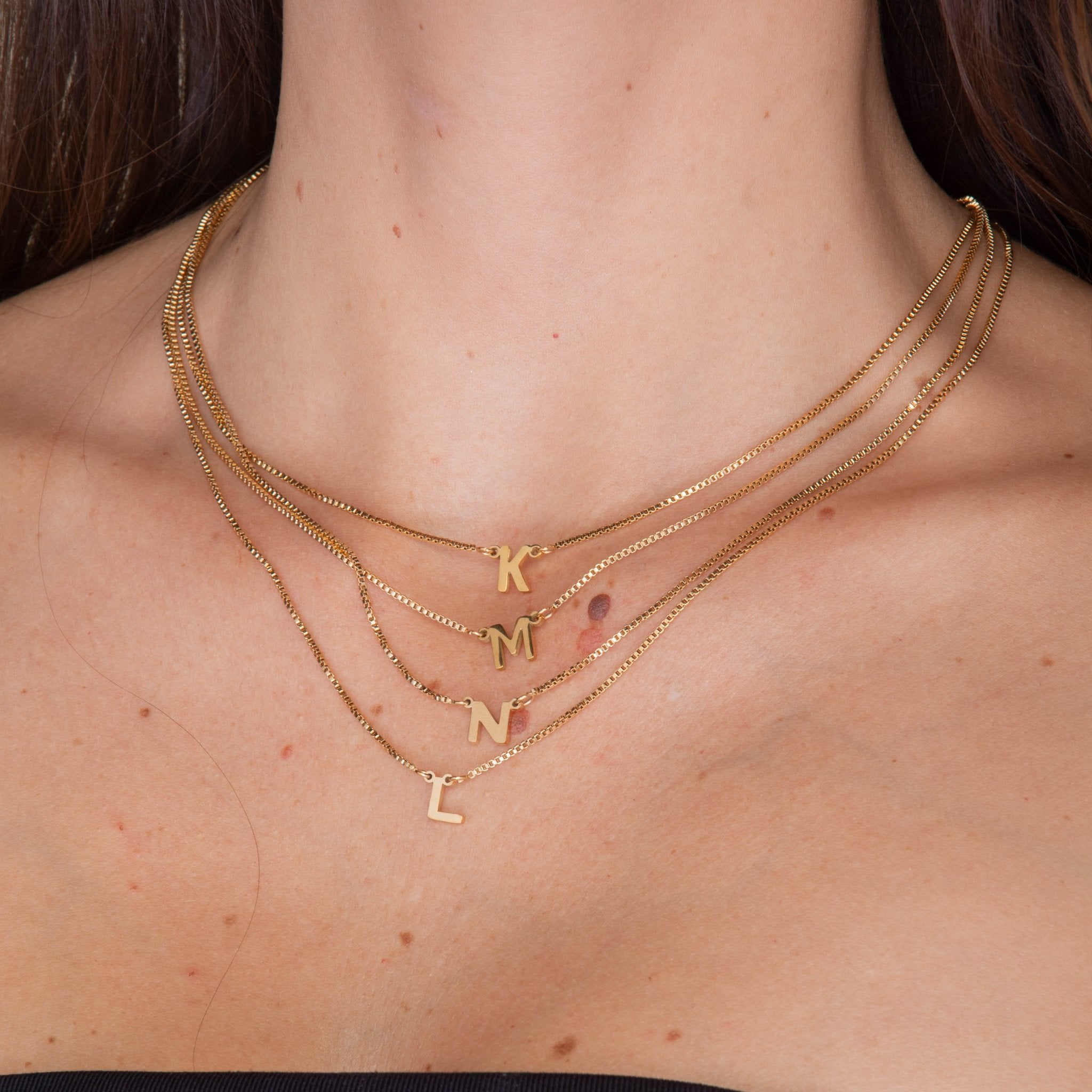 The Original Initial Letter Box Chain Necklace - Camile & Stone