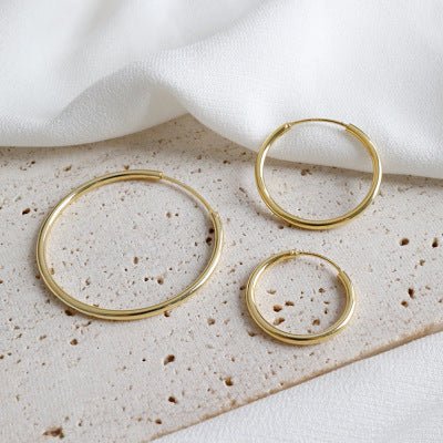 Thin Basic Large Hoops - Camile & Stone