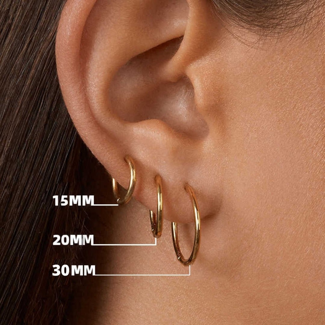Thin Basic Medium Hoops - Camile & Stone