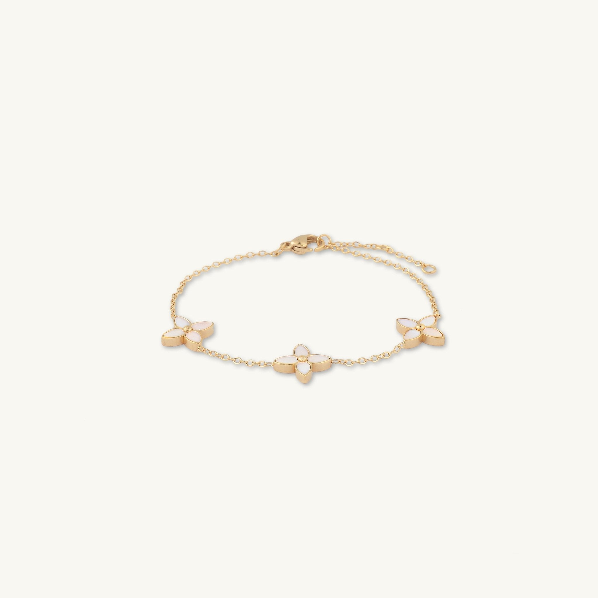 Trio Clover Marquise MOP Bracelet - Camile & Stone