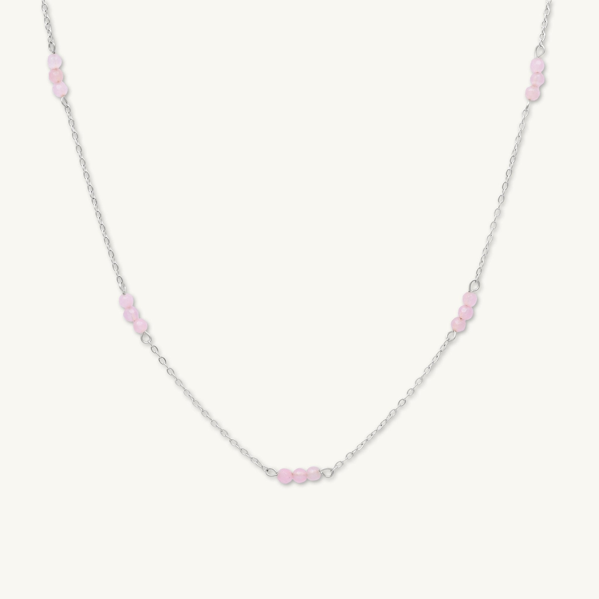 Trio Rose Quartz Satellite Chain Necklace - Camile & Stone