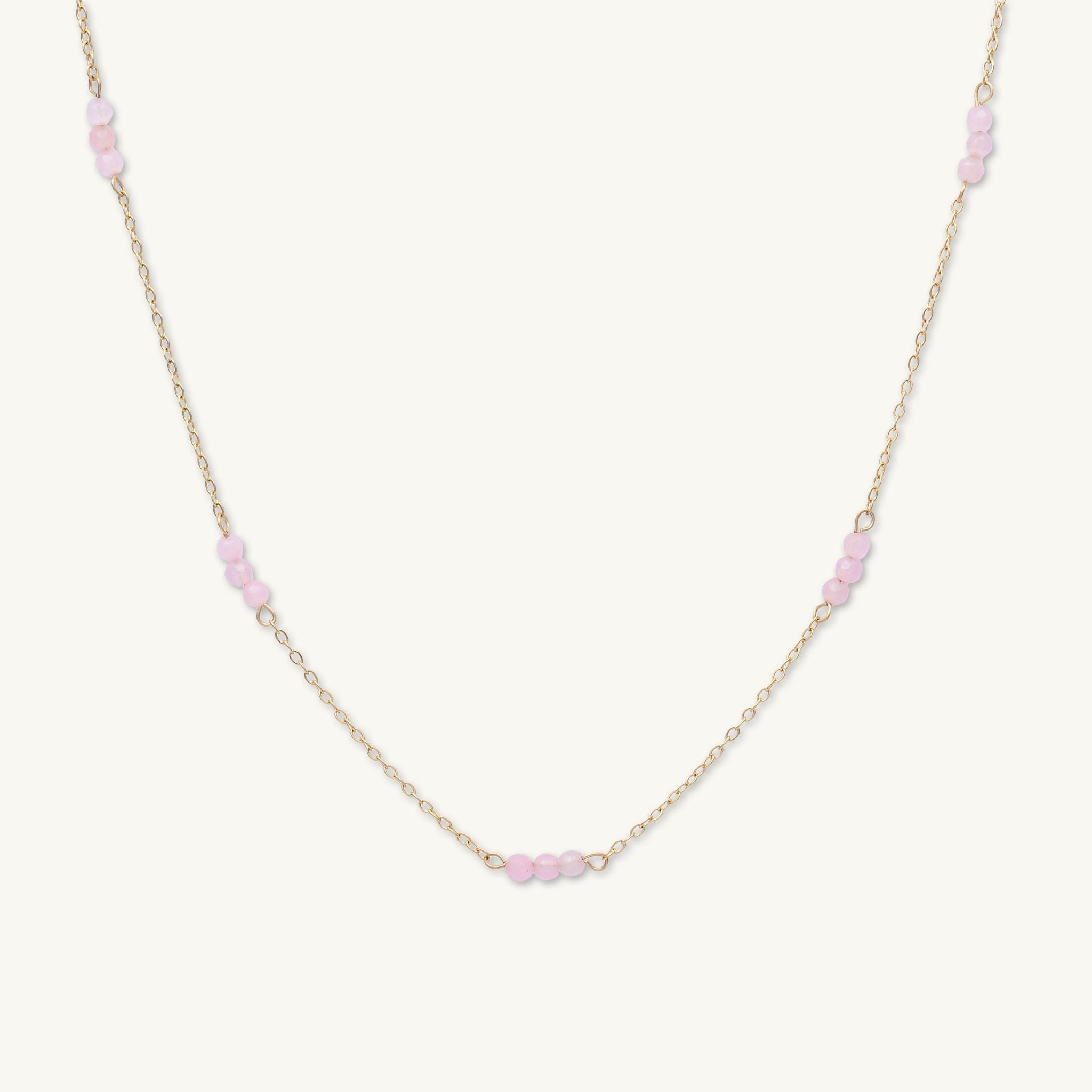 Trio Rose Quartz Satellite Chain Necklace - Camile & Stone