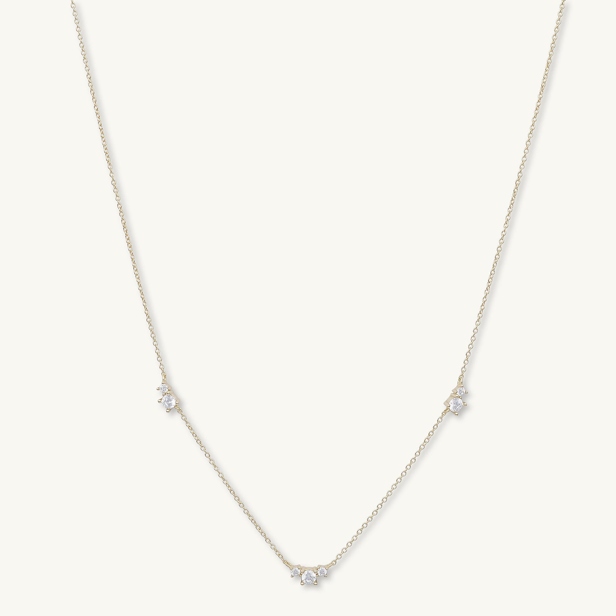 Trio Sapphire Station Chain Necklace - Camile & Stone