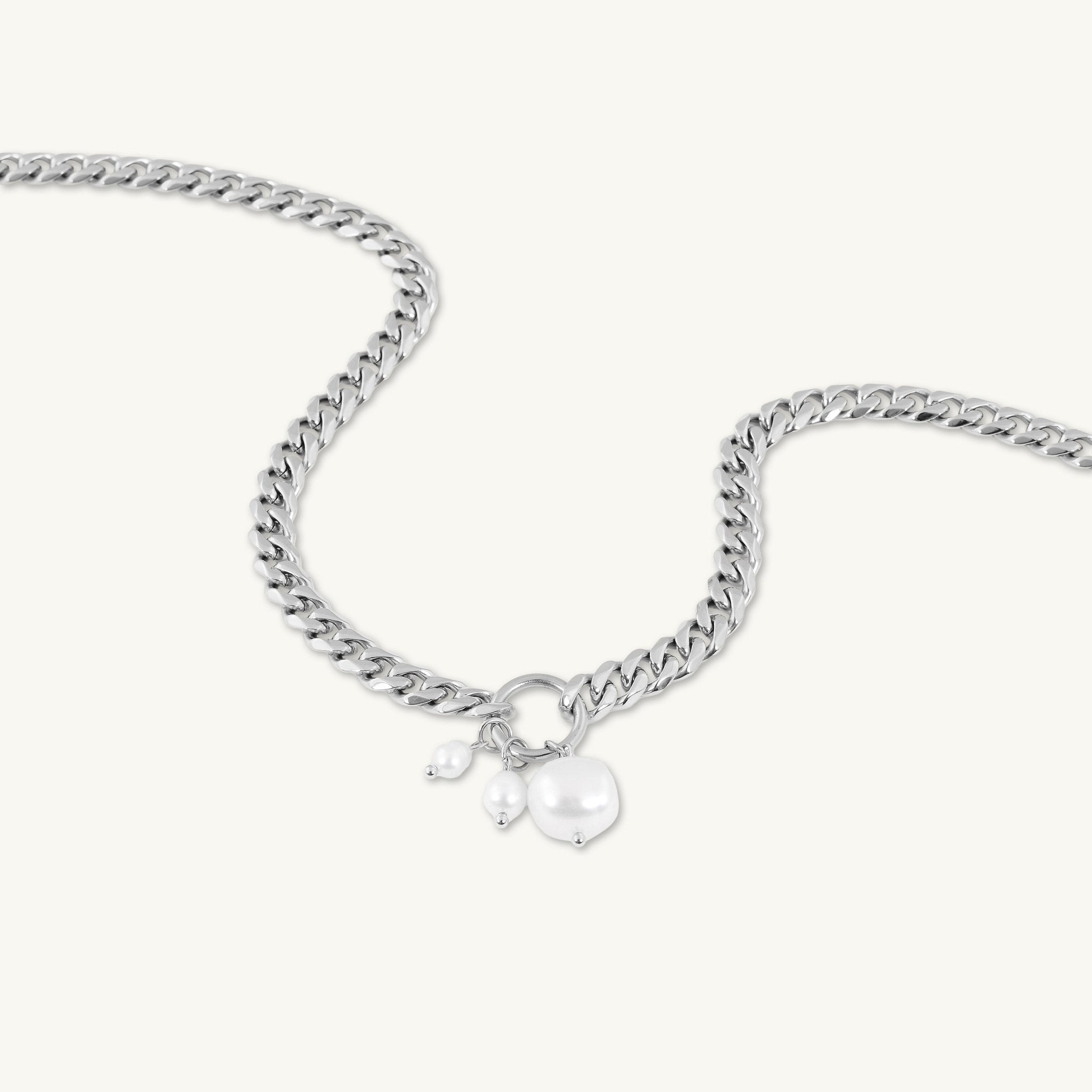 Triple Pearl Cuban Statement Necklace - Camile & Stone