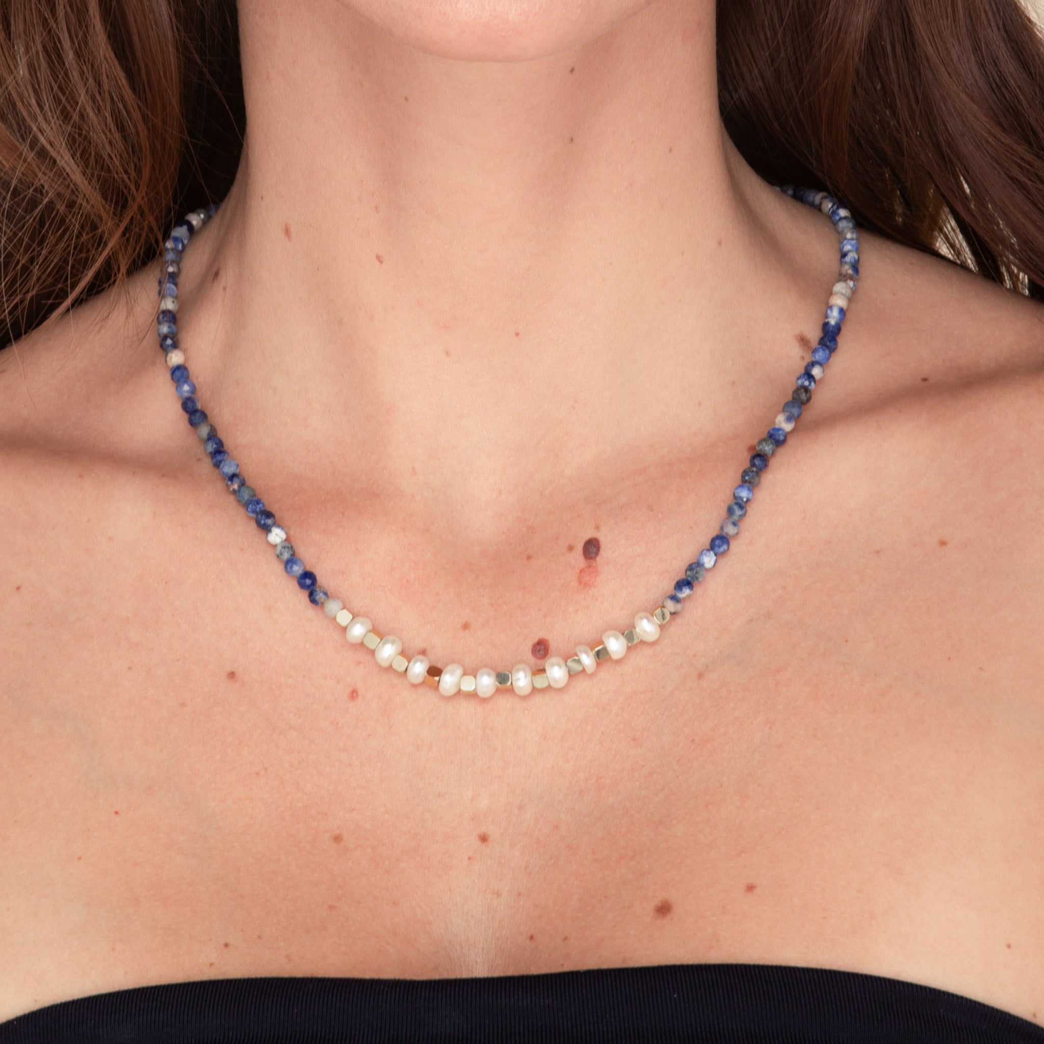 Turquoise Stone Pearl Necklace - Camile & Stone