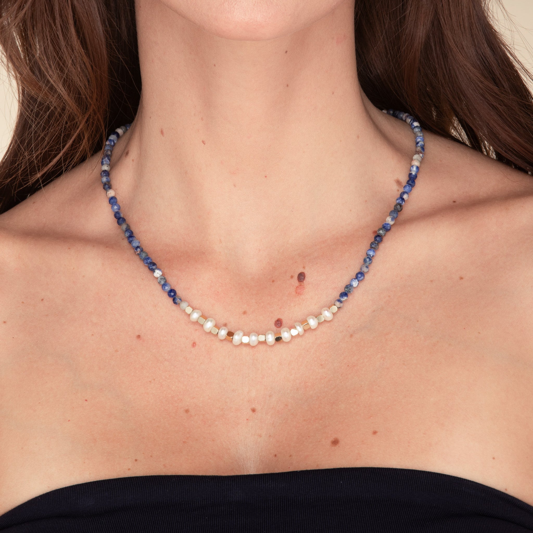 Turquoise Stone Pearl Necklace - Camile & Stone