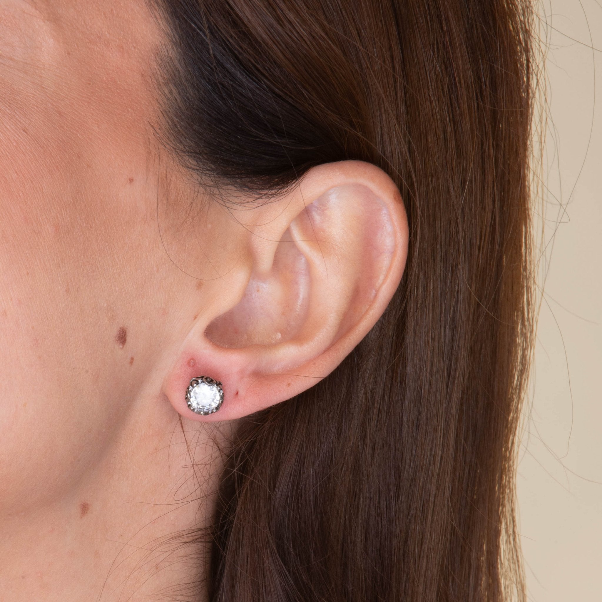 Unisex Zirconia Gothic Stud Earrings - Camile & Stone