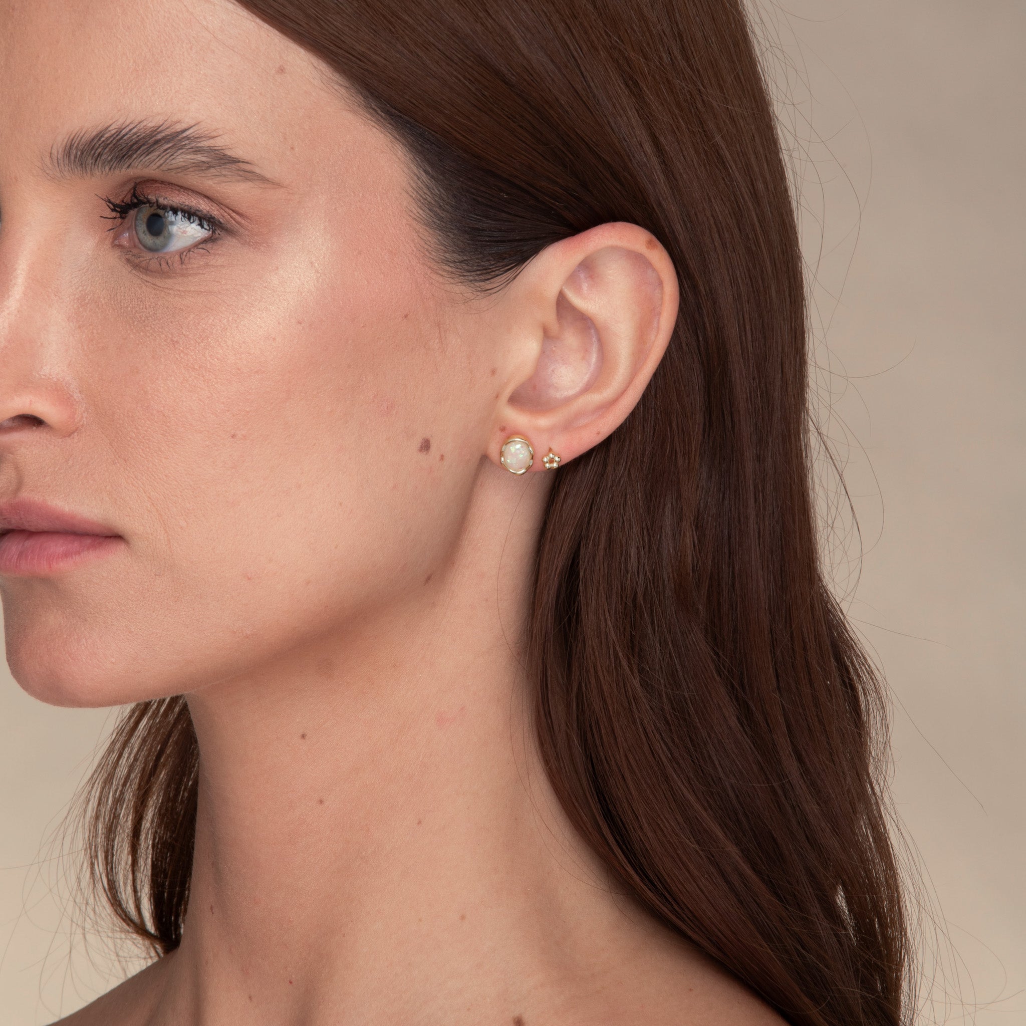 Vintage Oval Opal Stud Earrings - Camile & Stone