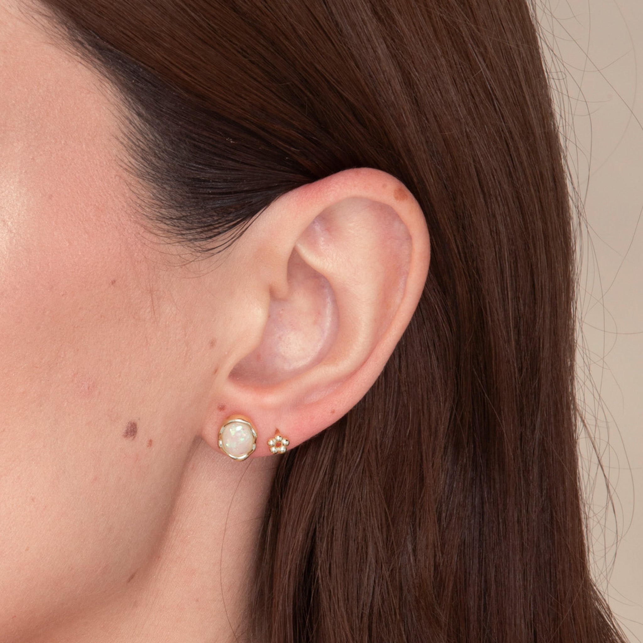 Vintage Oval Opal Stud Earrings - Camile & Stone