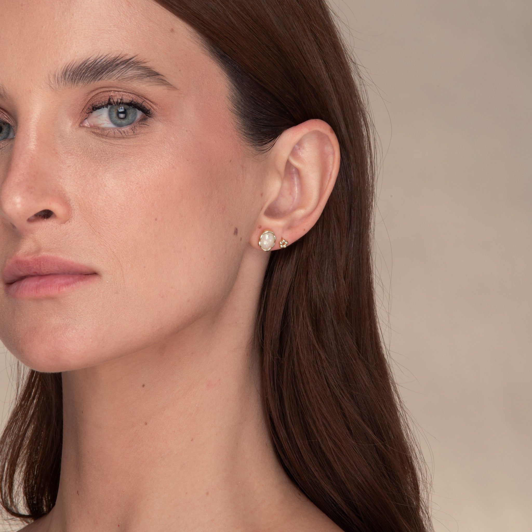 Vintage Oval Opal Stud Earrings - Camile & Stone