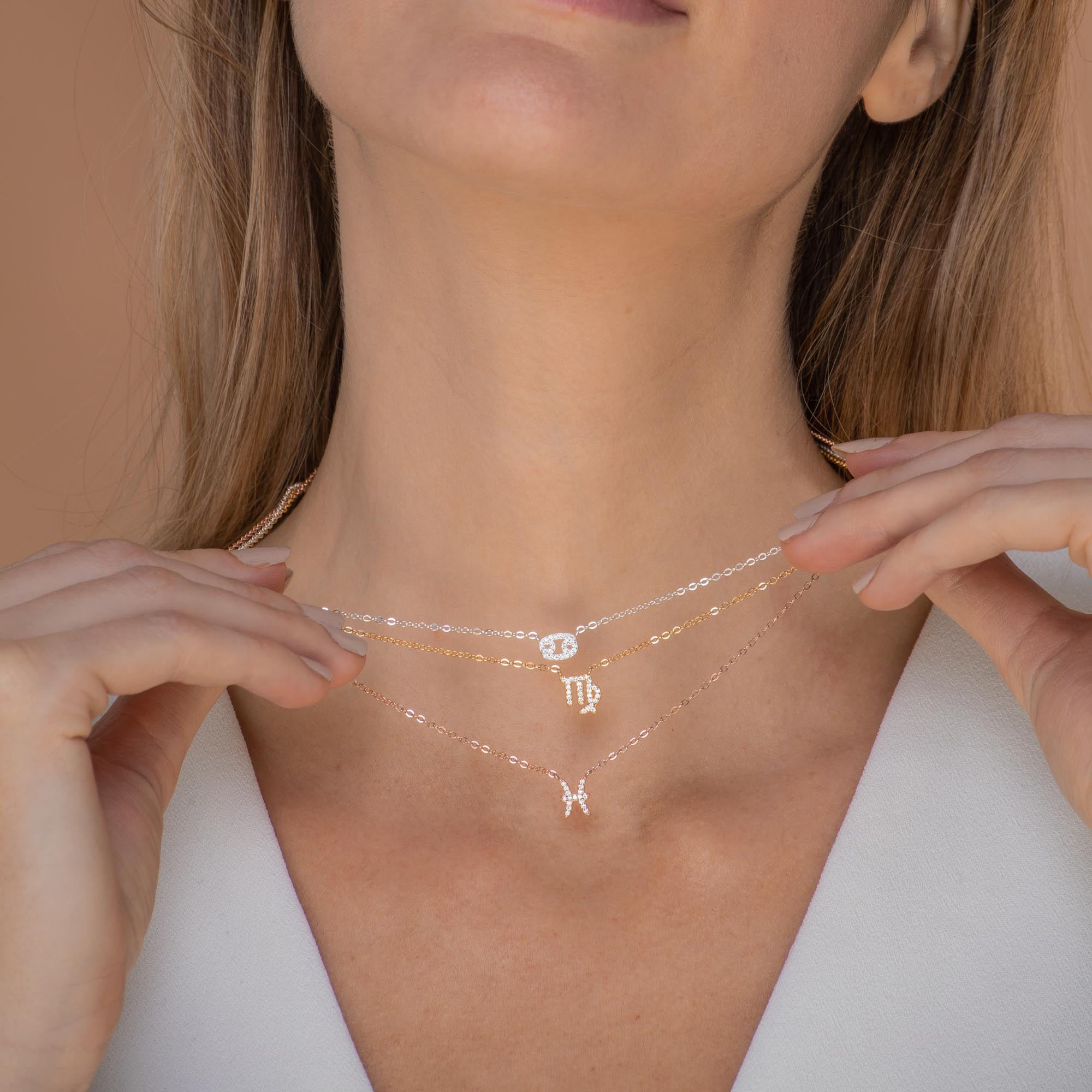 Virgo Sapphire Charm Zodiac Star Sign Necklace - Camile & Stone