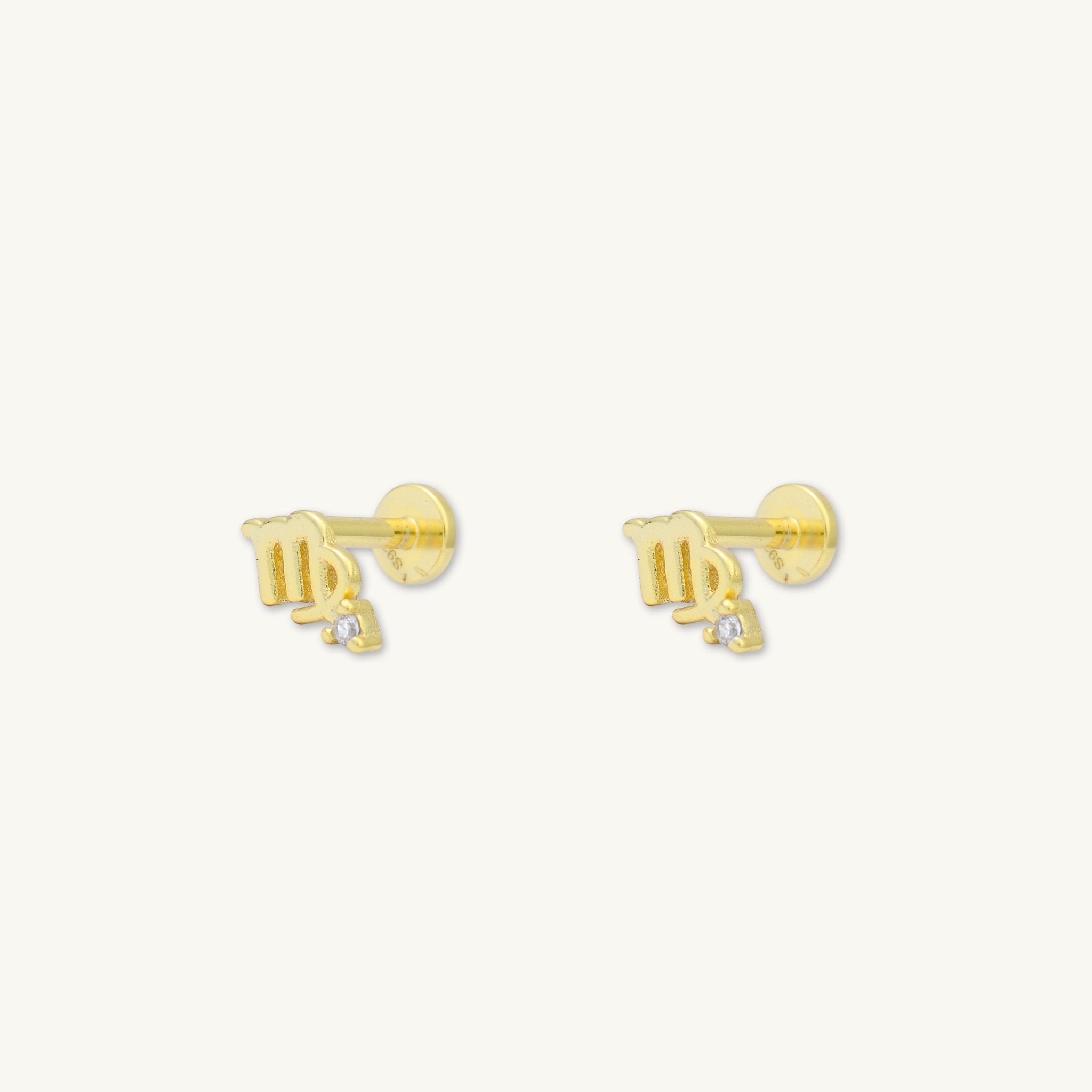 Virgo Zodiac Star Sign Flat Back Earrings - Camile & Stone