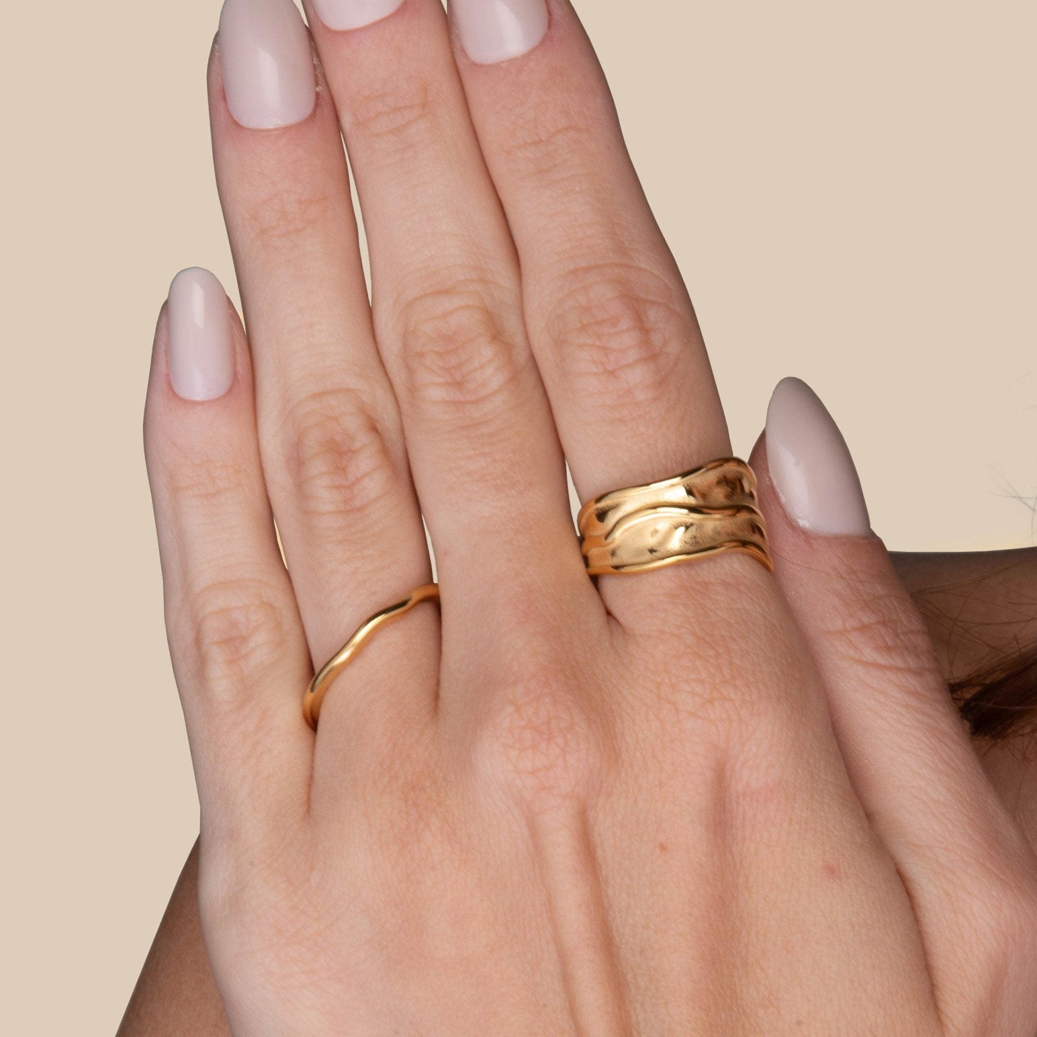 Wave Band Stacker Ring - Camile & Stone