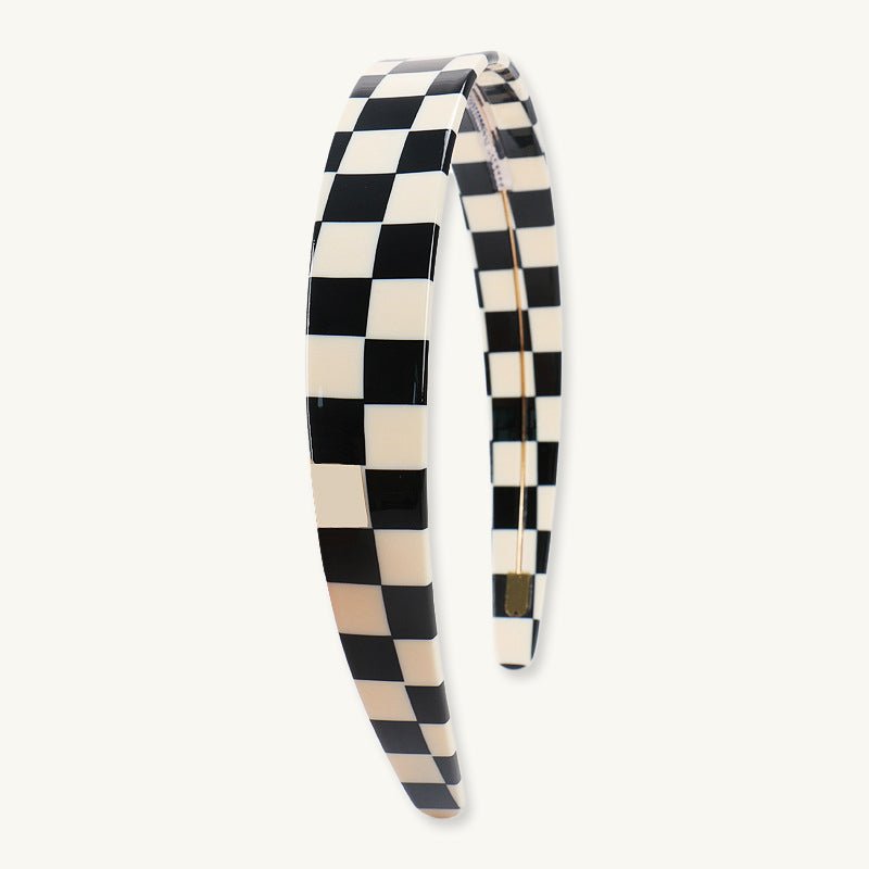Wide Checkered 2.5cm French Headband - Camile & Stone