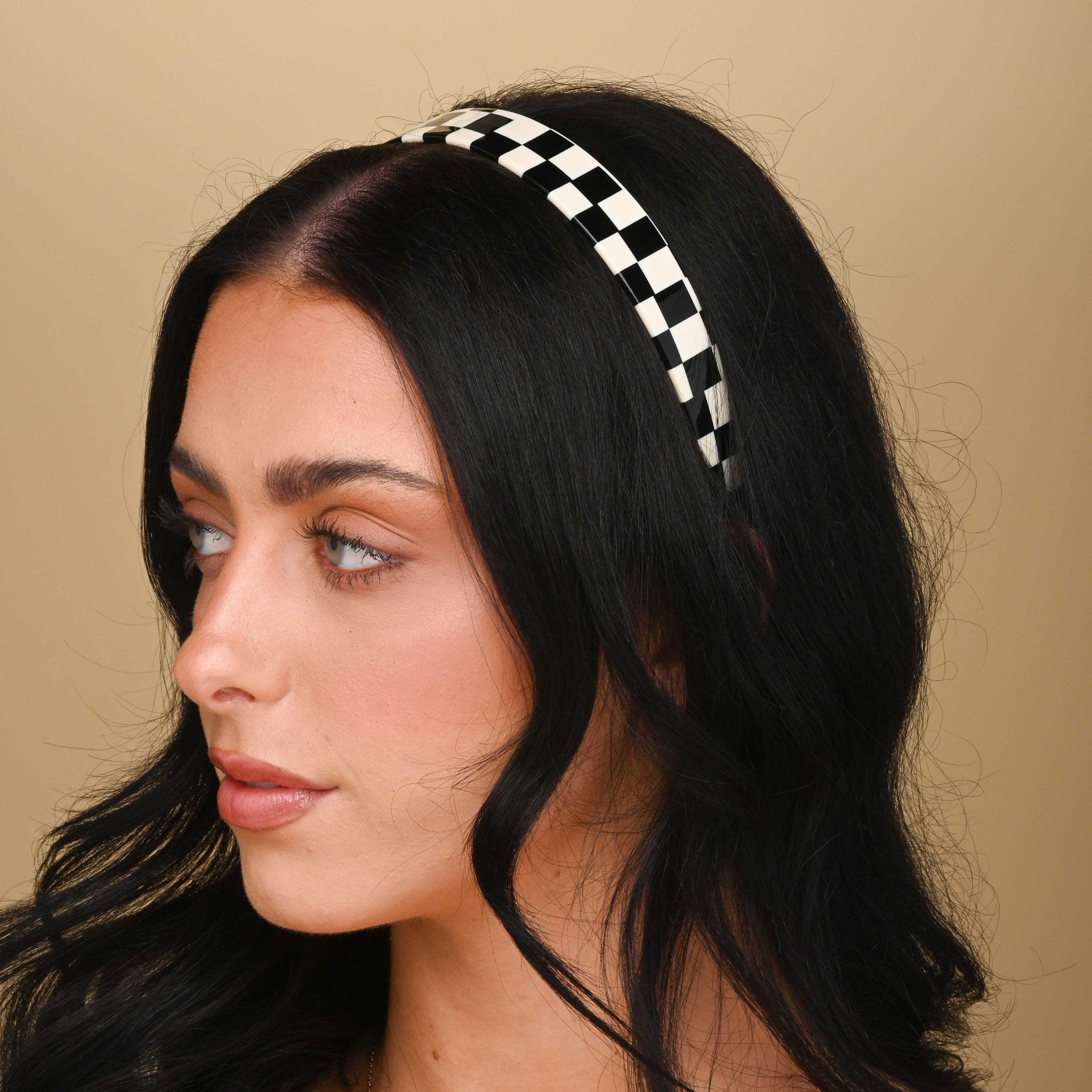 Wide Checkered 2.5cm French Headband - Camile & Stone