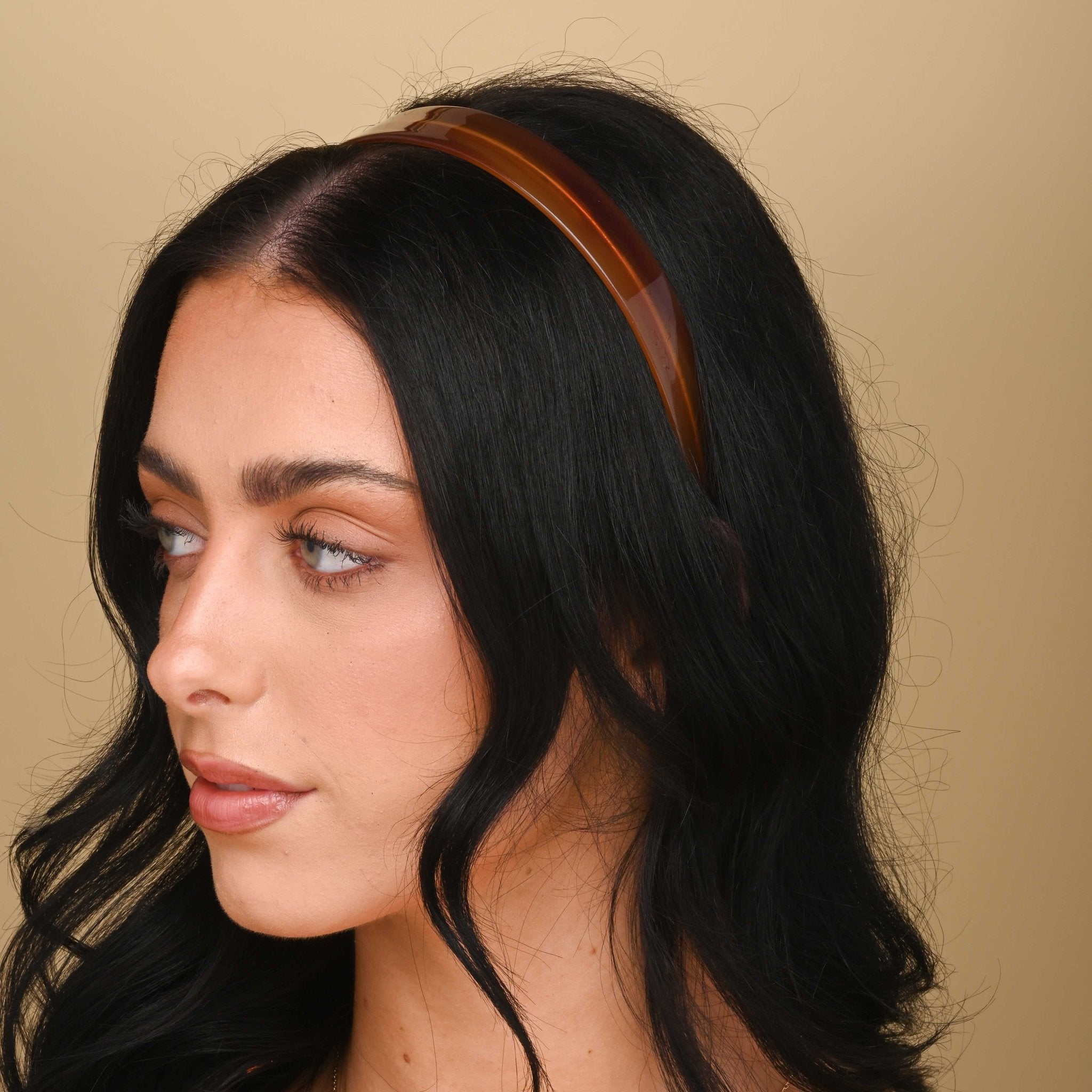 Wide Tan 2.5cm French Headband - Camile & Stone