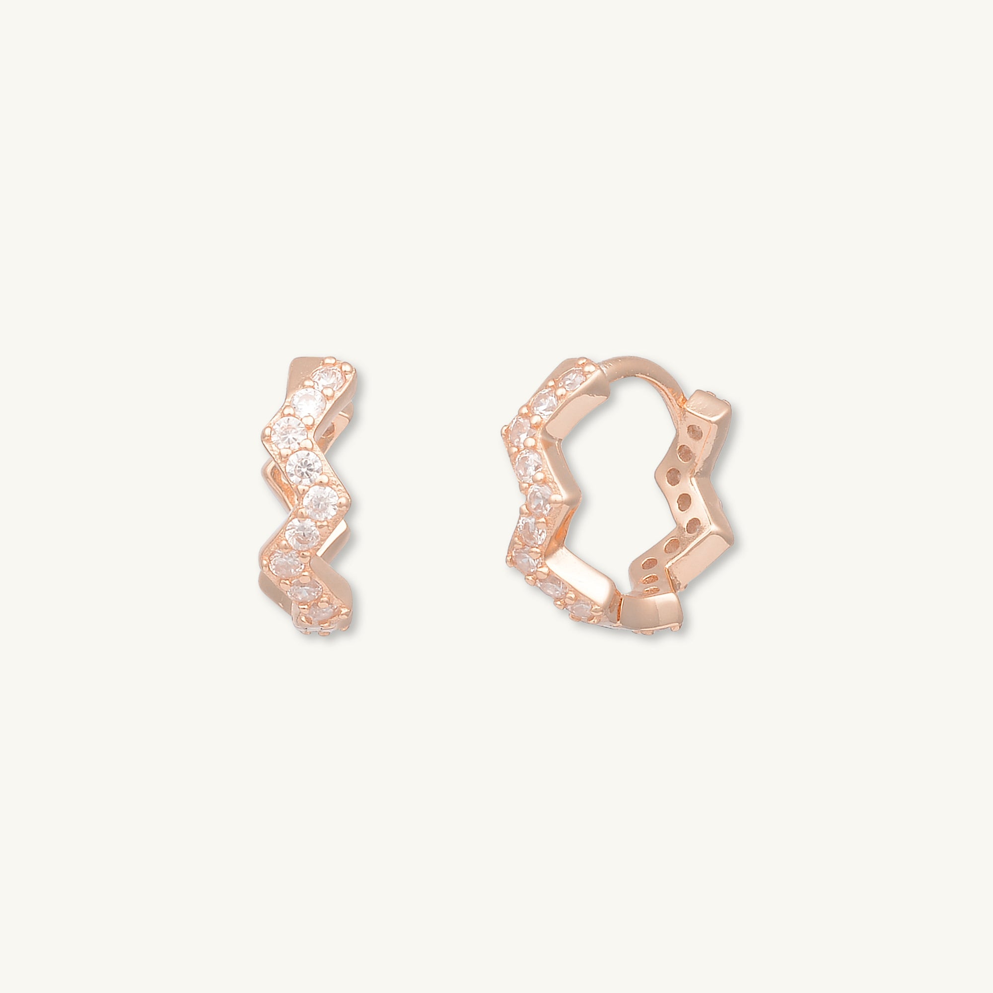 Zig Zag Sapphire Huggie Earrings - Camile & Stone