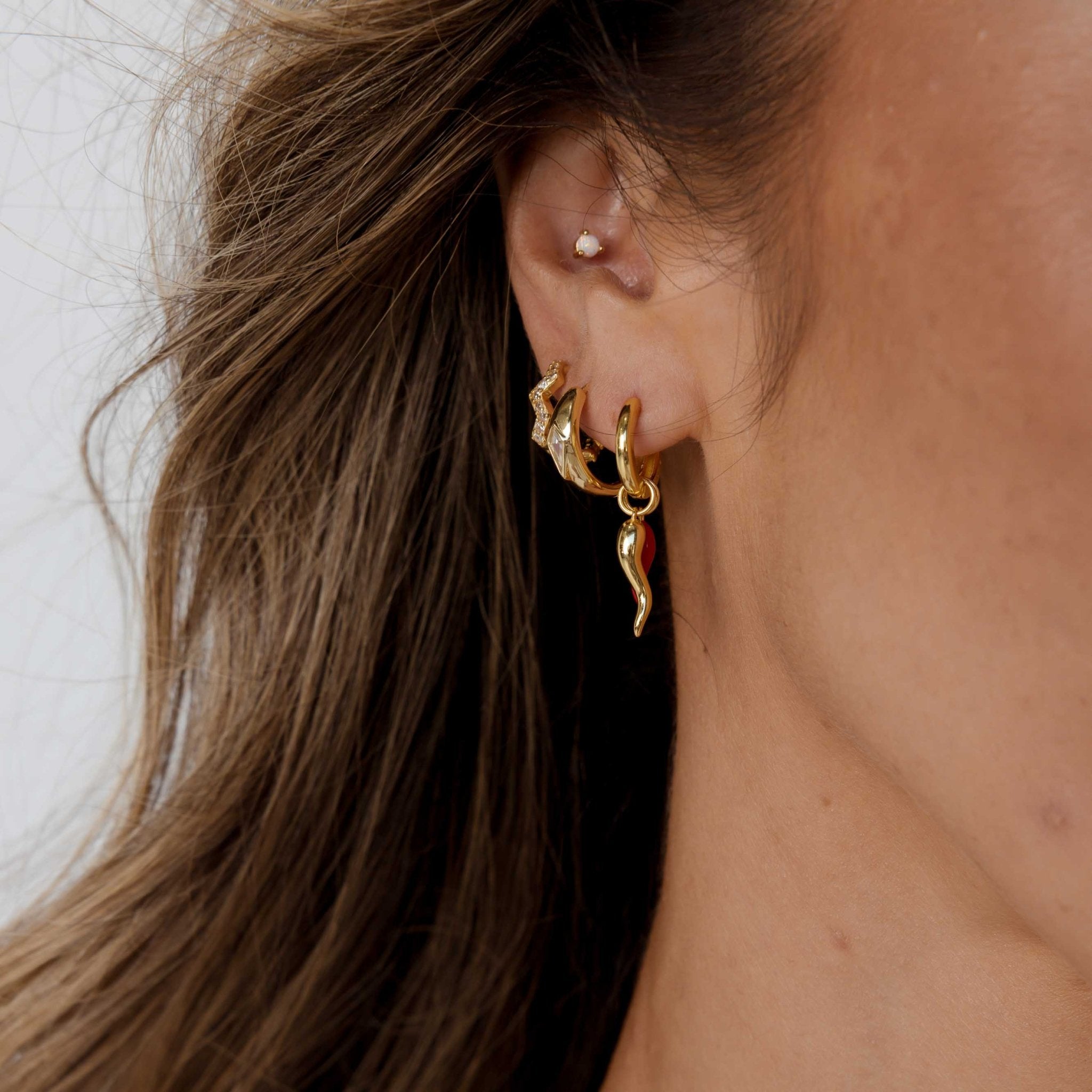 Zig Zag Sapphire Huggie Earrings - Camile & Stone