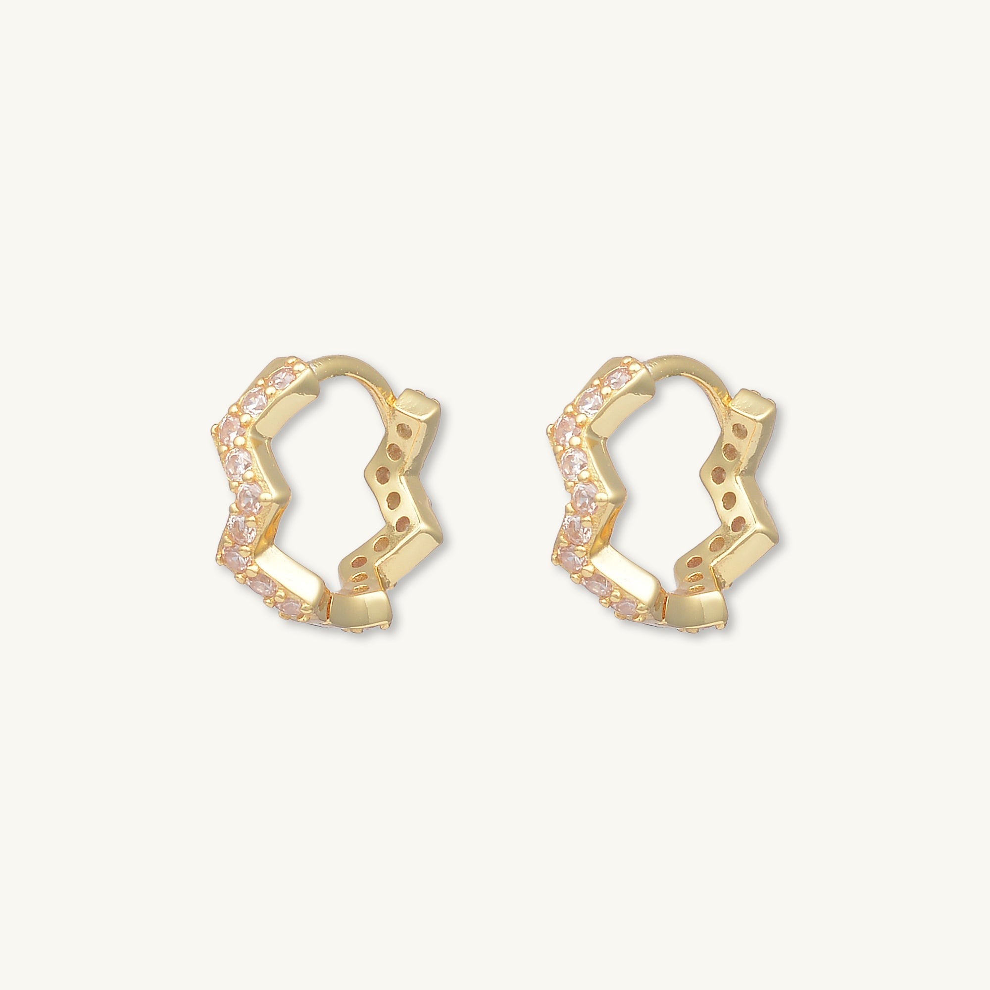 Zig Zag Sapphire Huggie Earrings - Camile & Stone