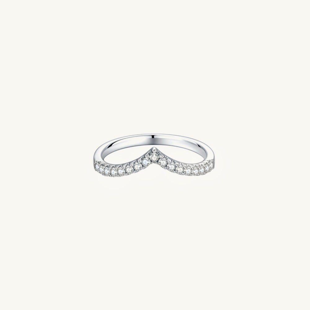 1.5mm Moissanite Diamond Anniversary V Band Ring - Camile & Stone