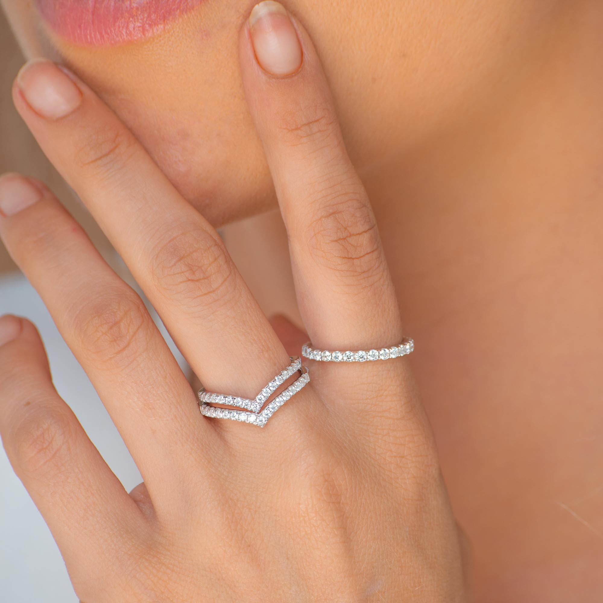 2mm Moissanite Diamond Eternity Anniversary Band Ring - Camile & Stone