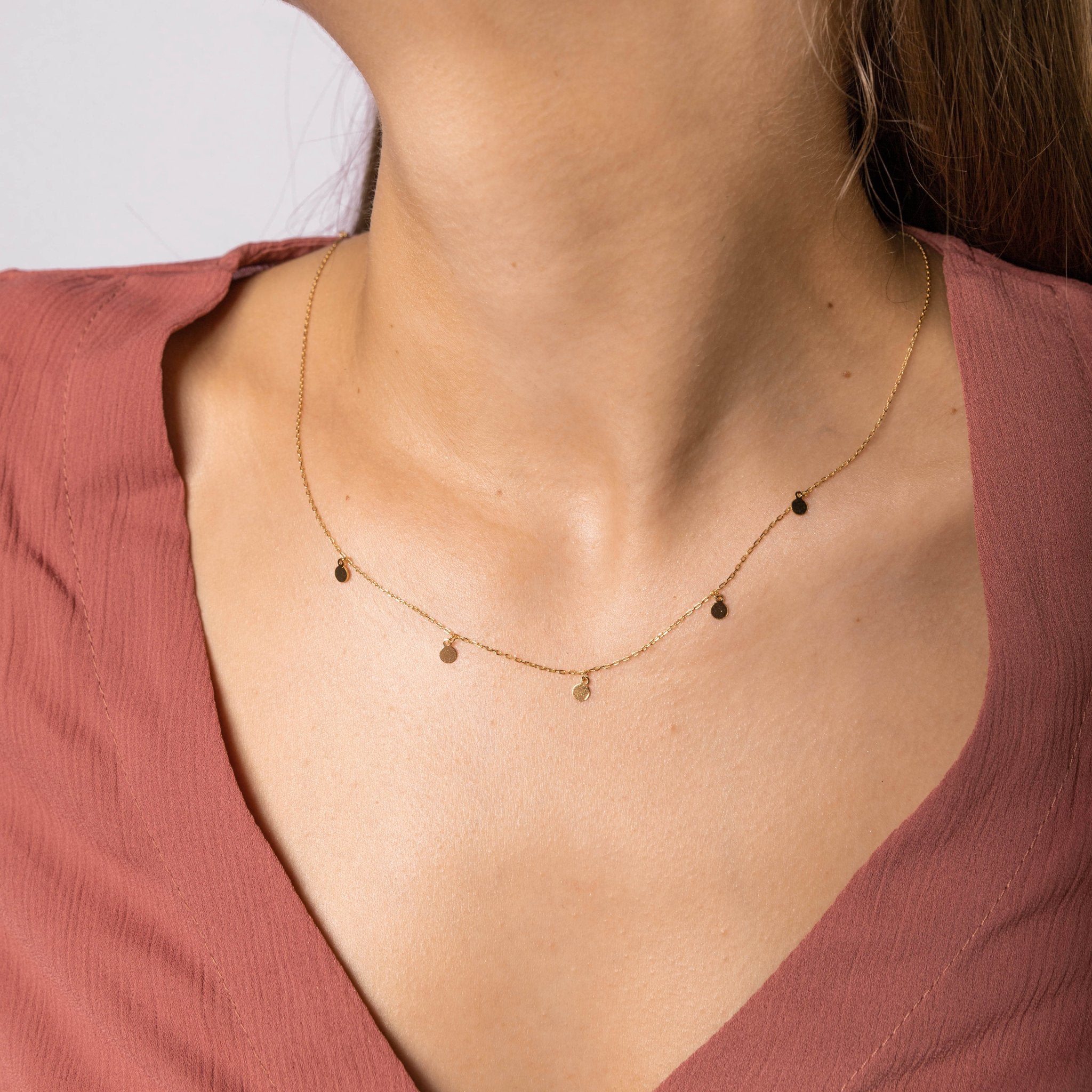 Aria Disc Dangling Necklace - Camile & Stone