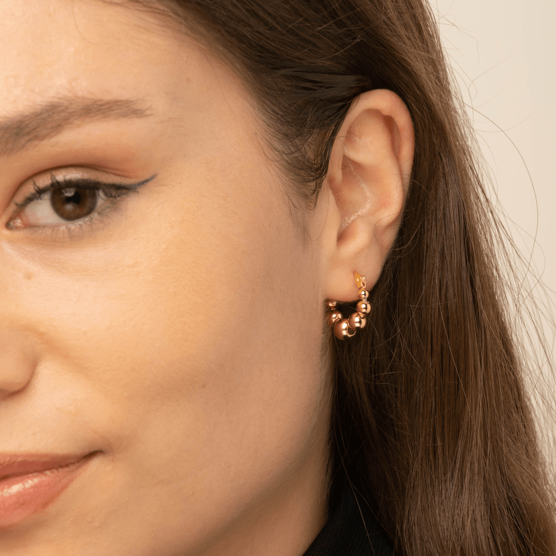 Asymmetric Ball Hoop Earrings - Camile & Stone