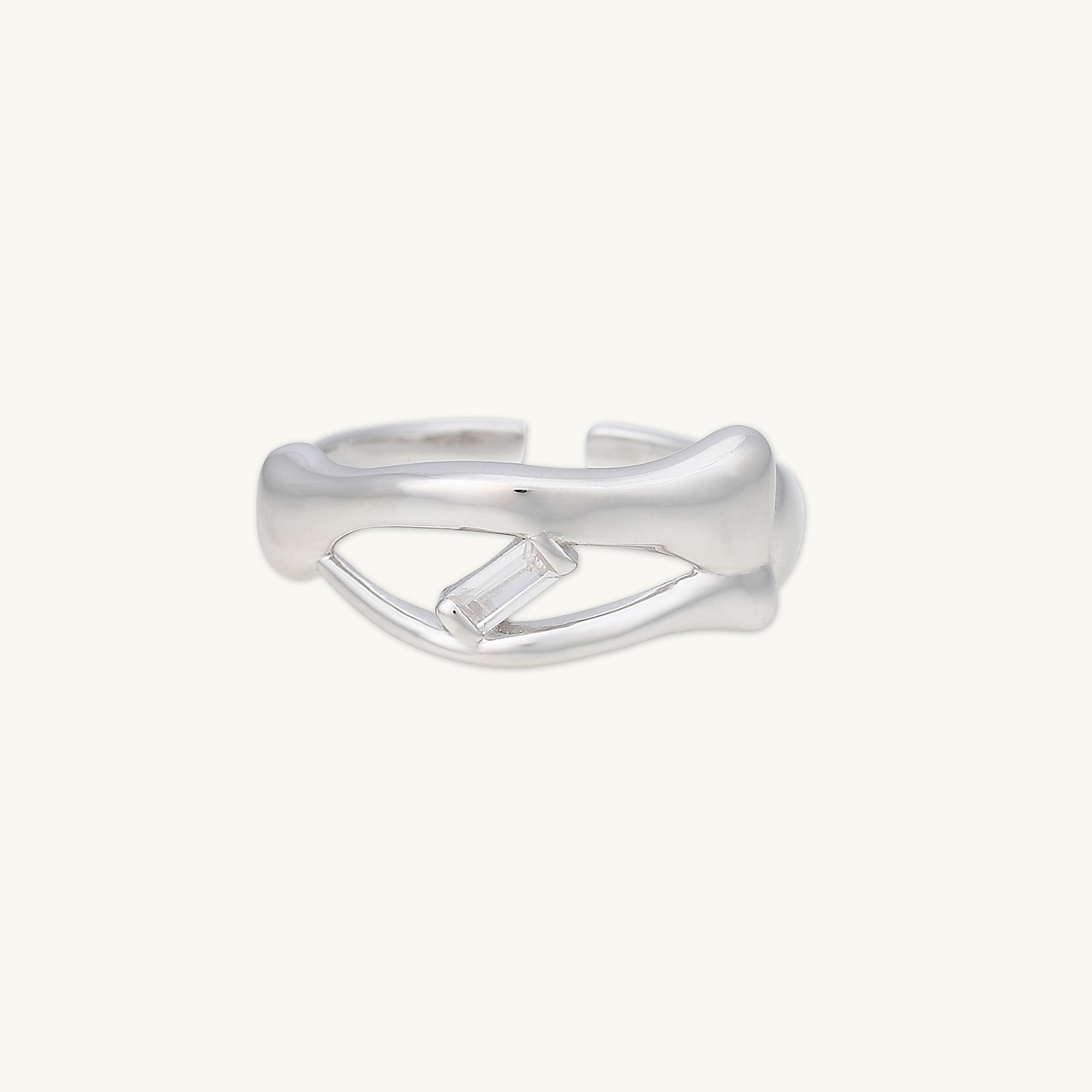 Baguette Open Adjustable Ring - Camile & Stone