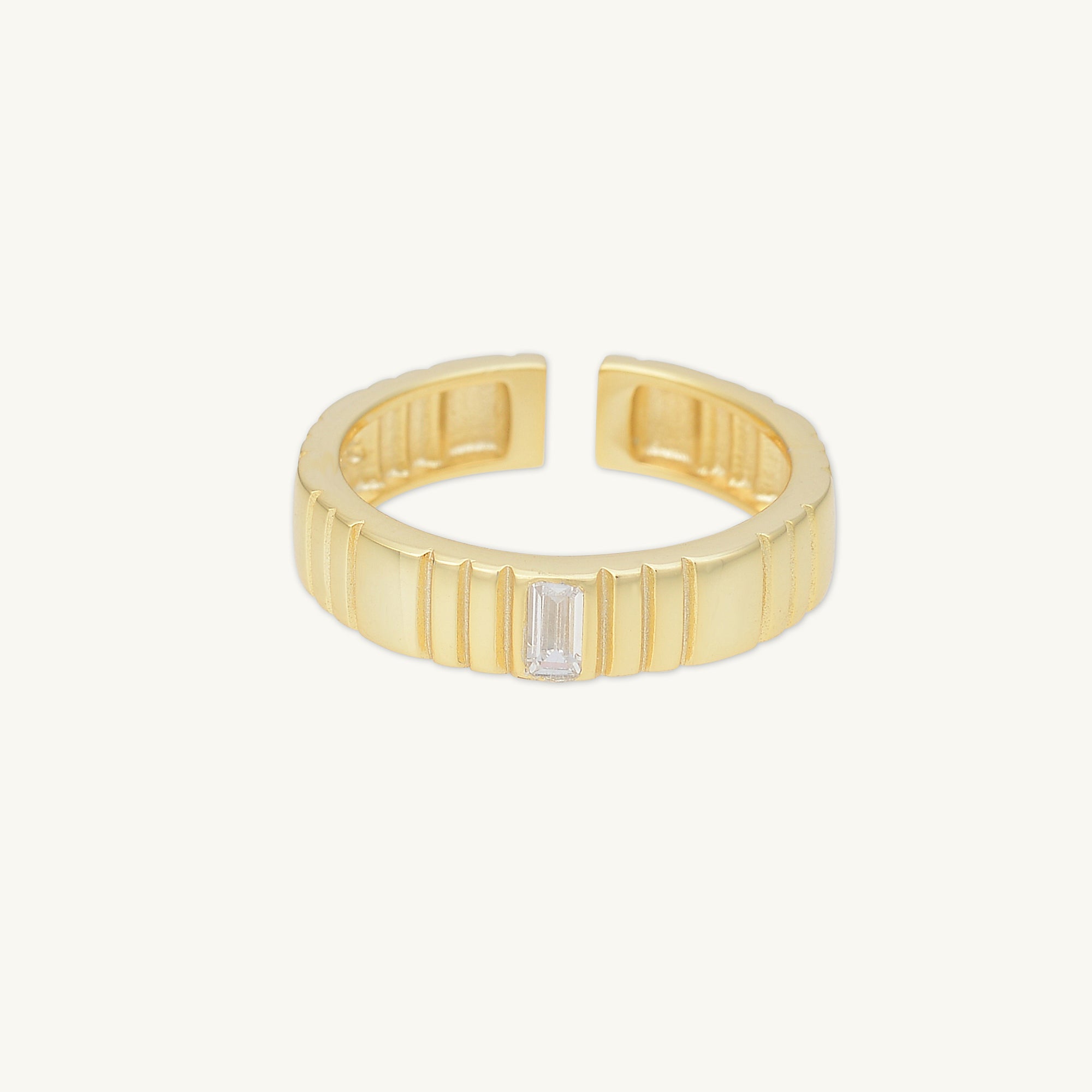 Baguette Ridges Open Ring - Camile & Stone