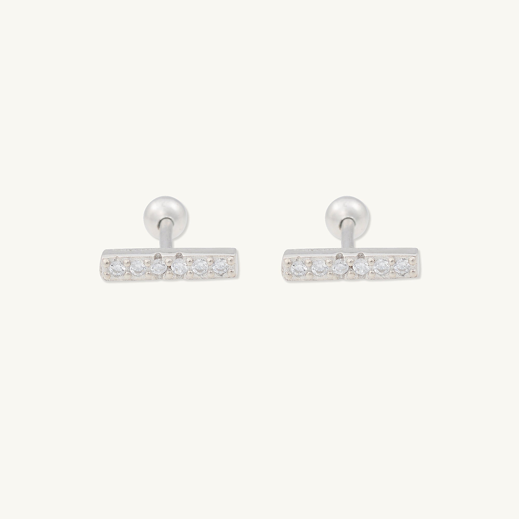 Bar Sapphire Barbell Stud Cartilage Earrings - Camile & Stone