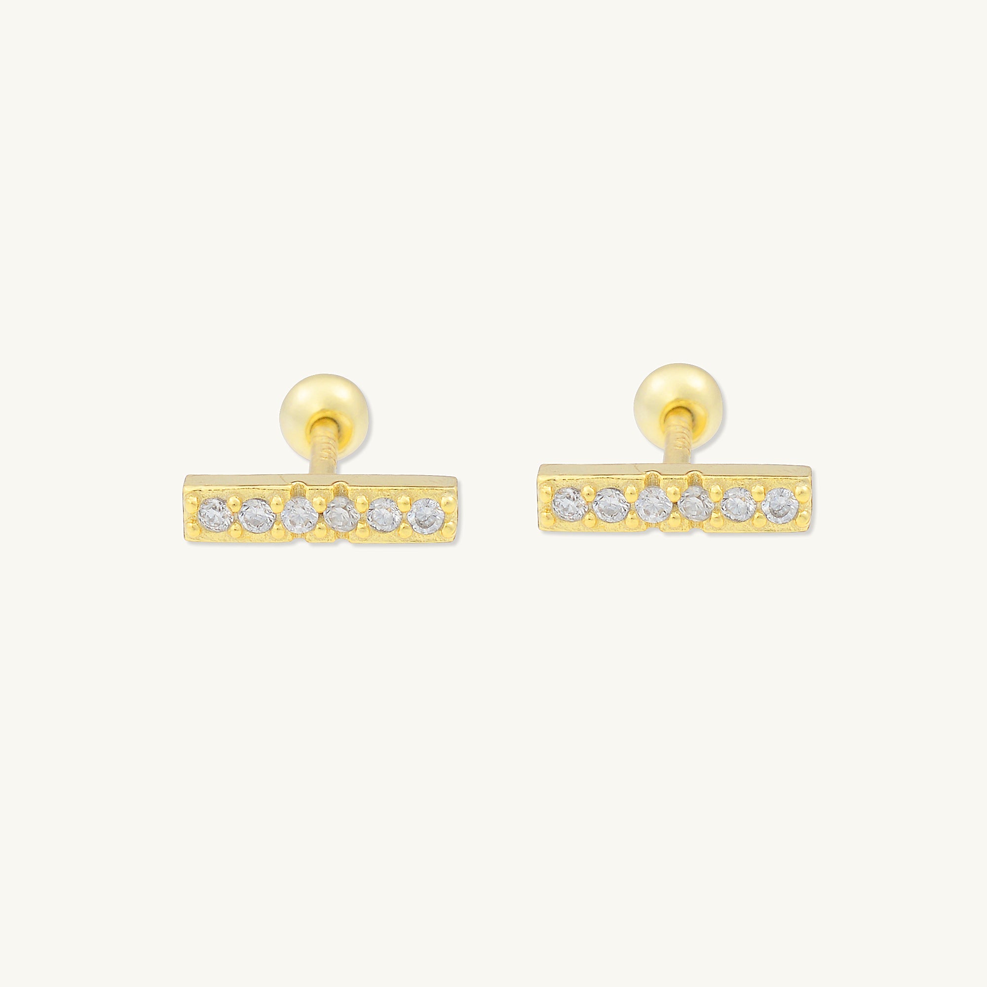 Bar Sapphire Barbell Stud Cartilage Earrings - Camile & Stone