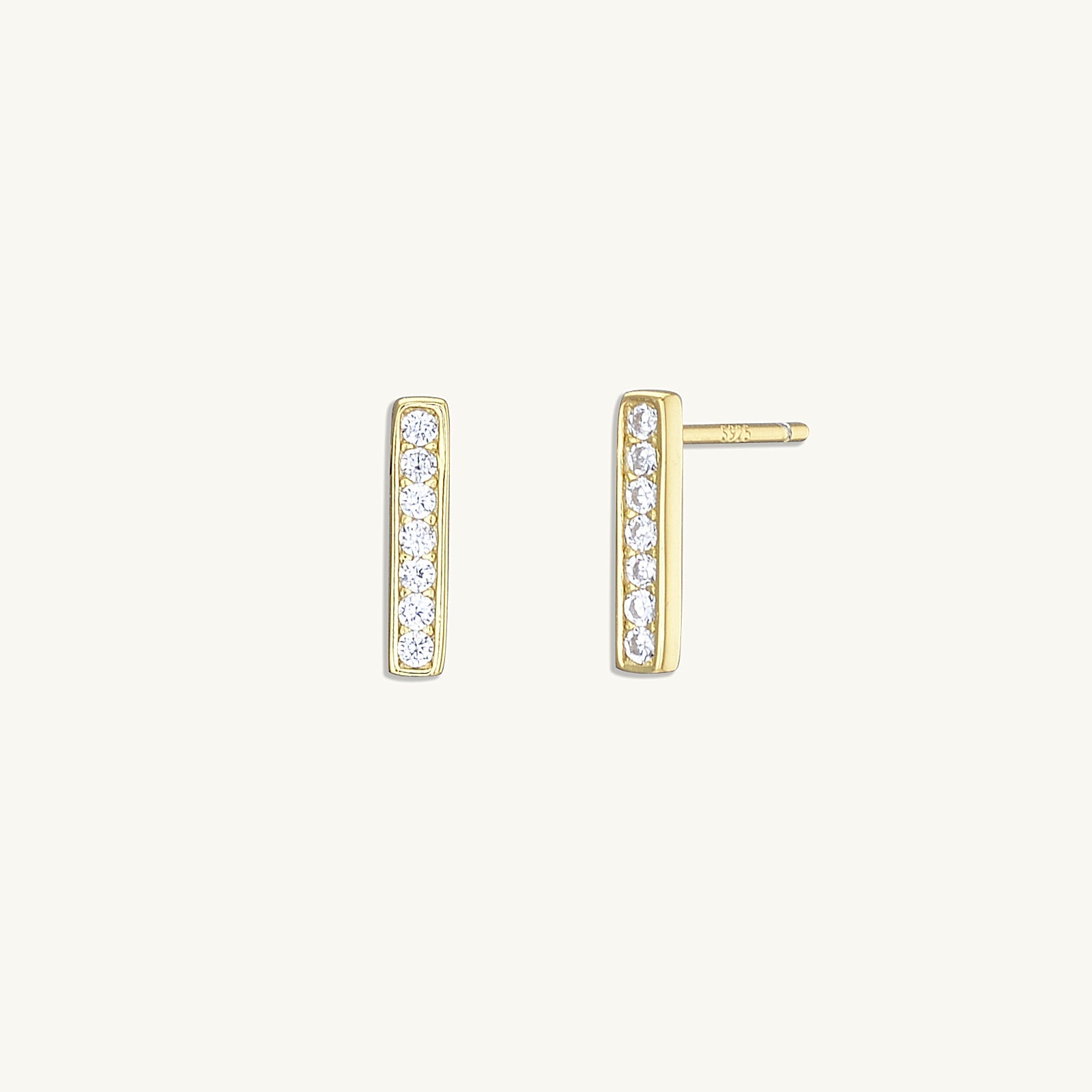 Bar Zirconia Stud Earrings - Camile & Stone