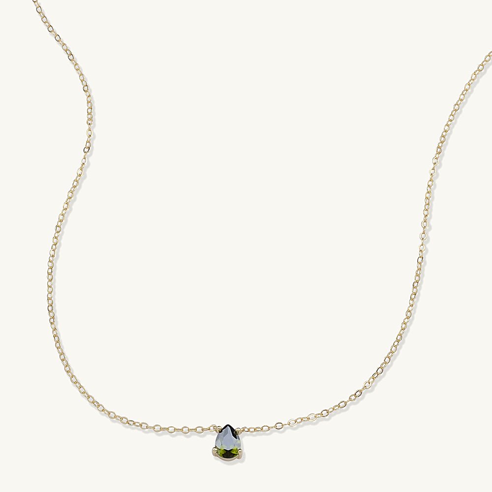 Birthstone Pear Shaped Necklace August - Camile & Stone