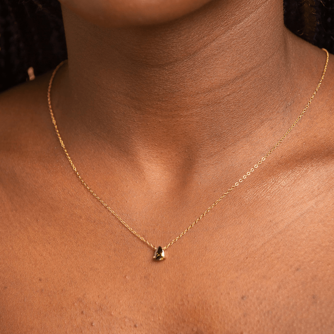 Birthstone Pear Shaped Necklace August - Camile & Stone