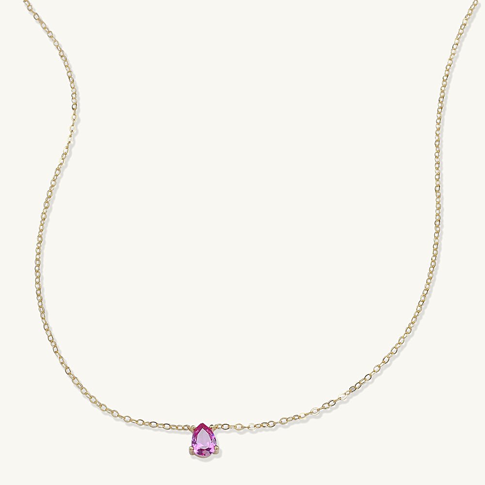 Birthstone Pear Shaped Necklace July - Camile & Stone