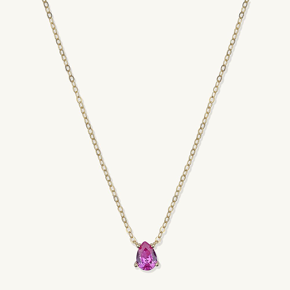 Birthstone Pear Shaped Necklace July - Camile & Stone