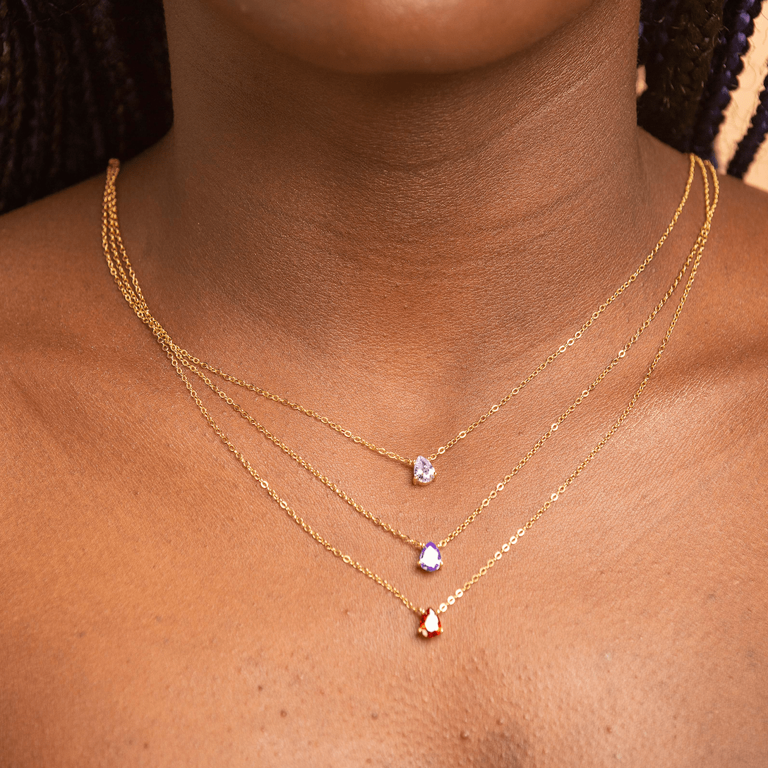 Birthstone Pear Shaped Necklace June - Camile & Stone