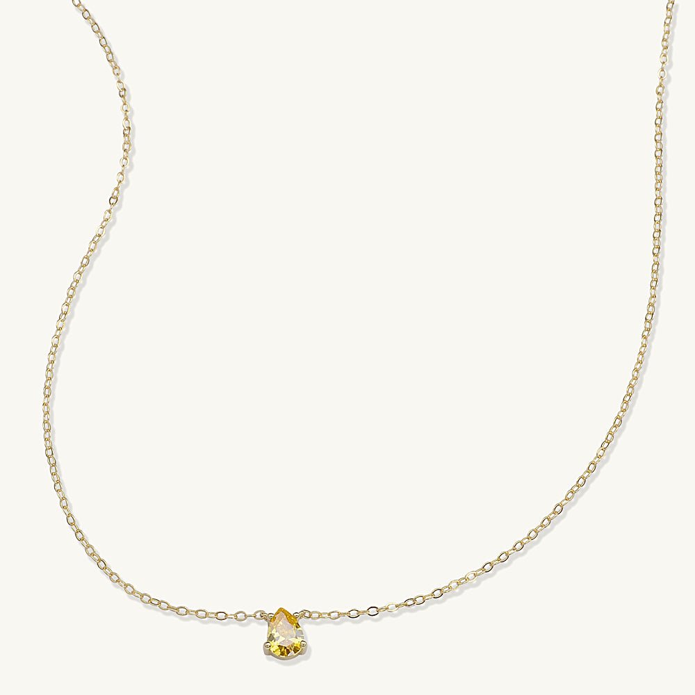 Birthstone Pear Shaped Necklace November - Camile & Stone