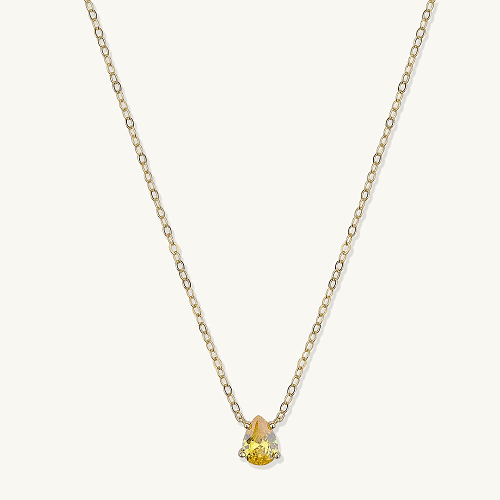 Birthstone Pear Shaped Necklace November - Camile & Stone