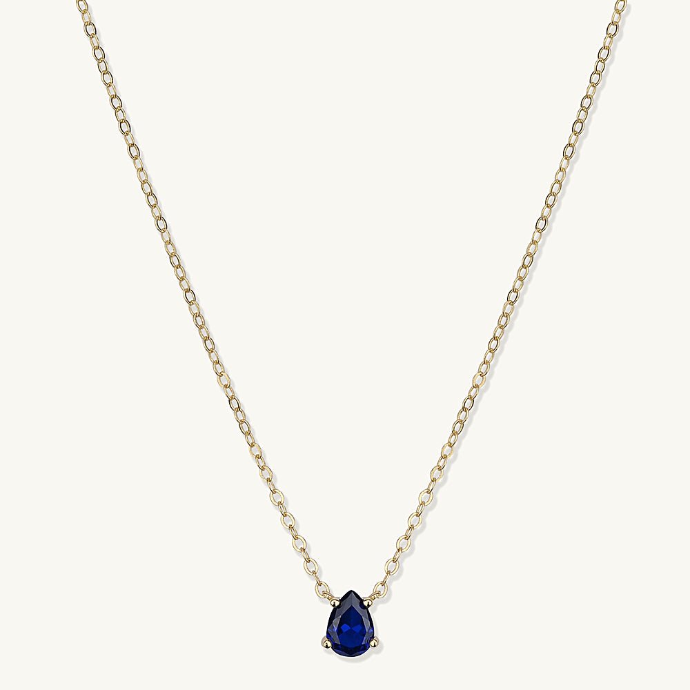 Birthstone Pear Shaped Necklace September - Camile & Stone