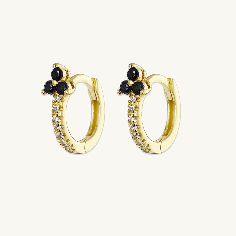 Black Lotus Sapphire Hoop Earrings - Camile & Stone