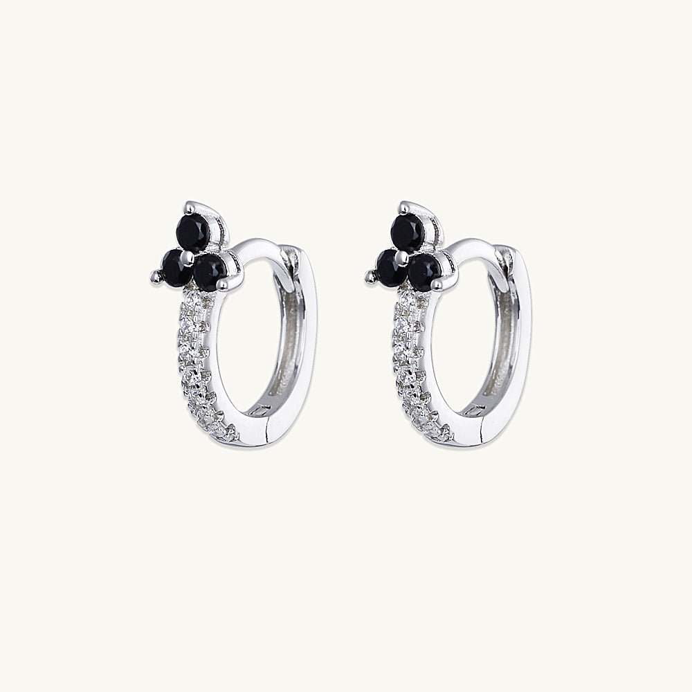 Black Lotus Sapphire Hoop Earrings - Camile & Stone