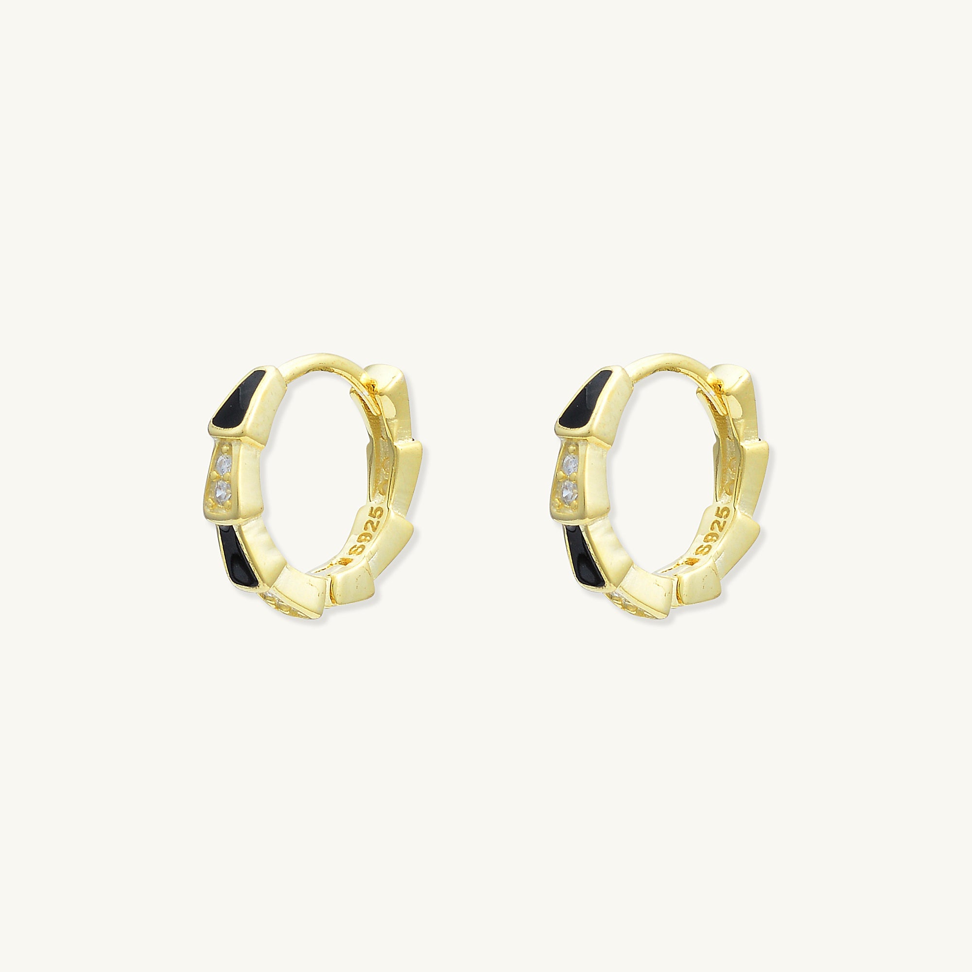 Black Onyx Spark Sapphire Hoops - Camile & Stone