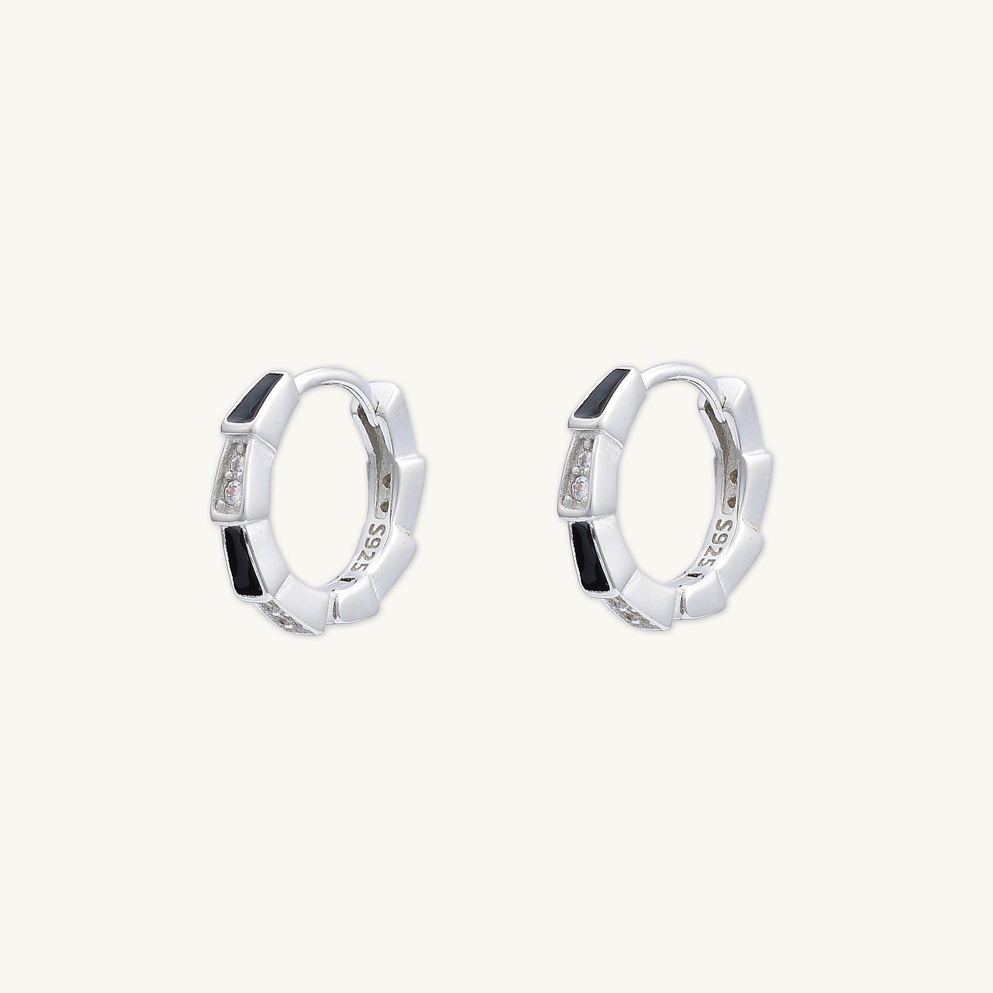 Black Onyx Spark Sapphire Hoops - Camile & Stone