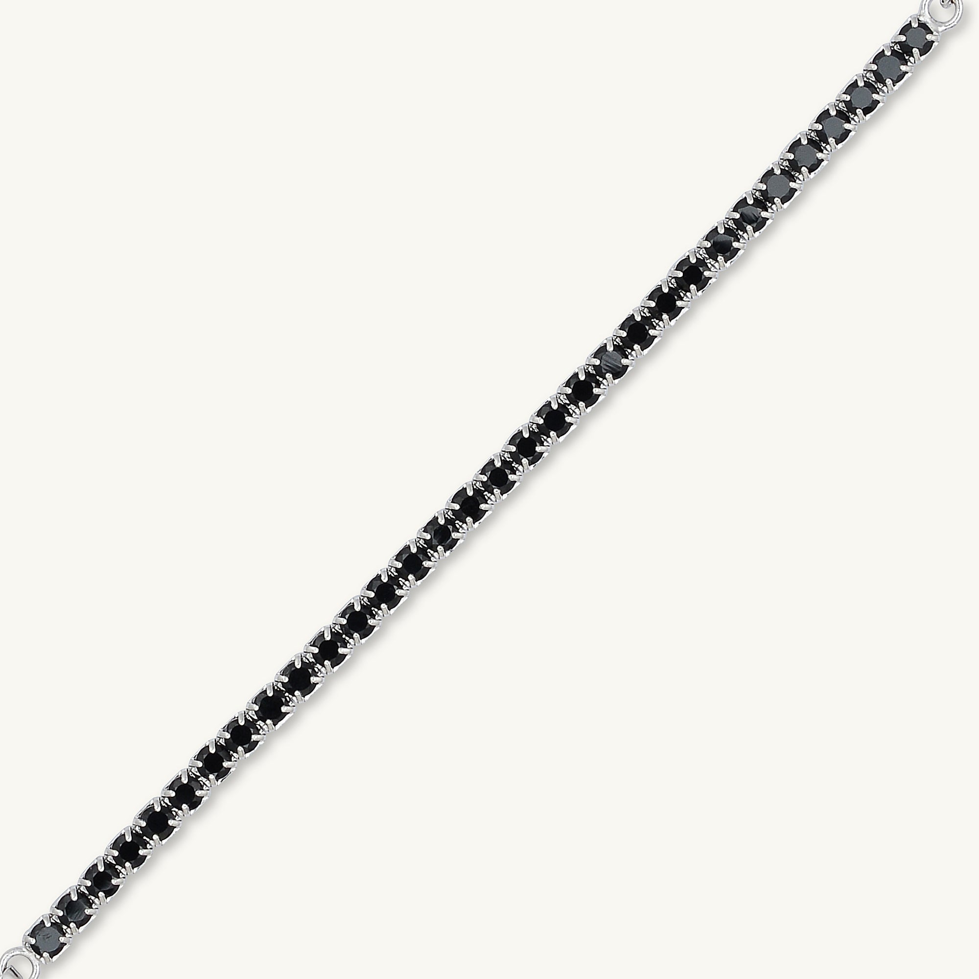 Black Tennis Link Chain Bracelet - Camile & Stone
