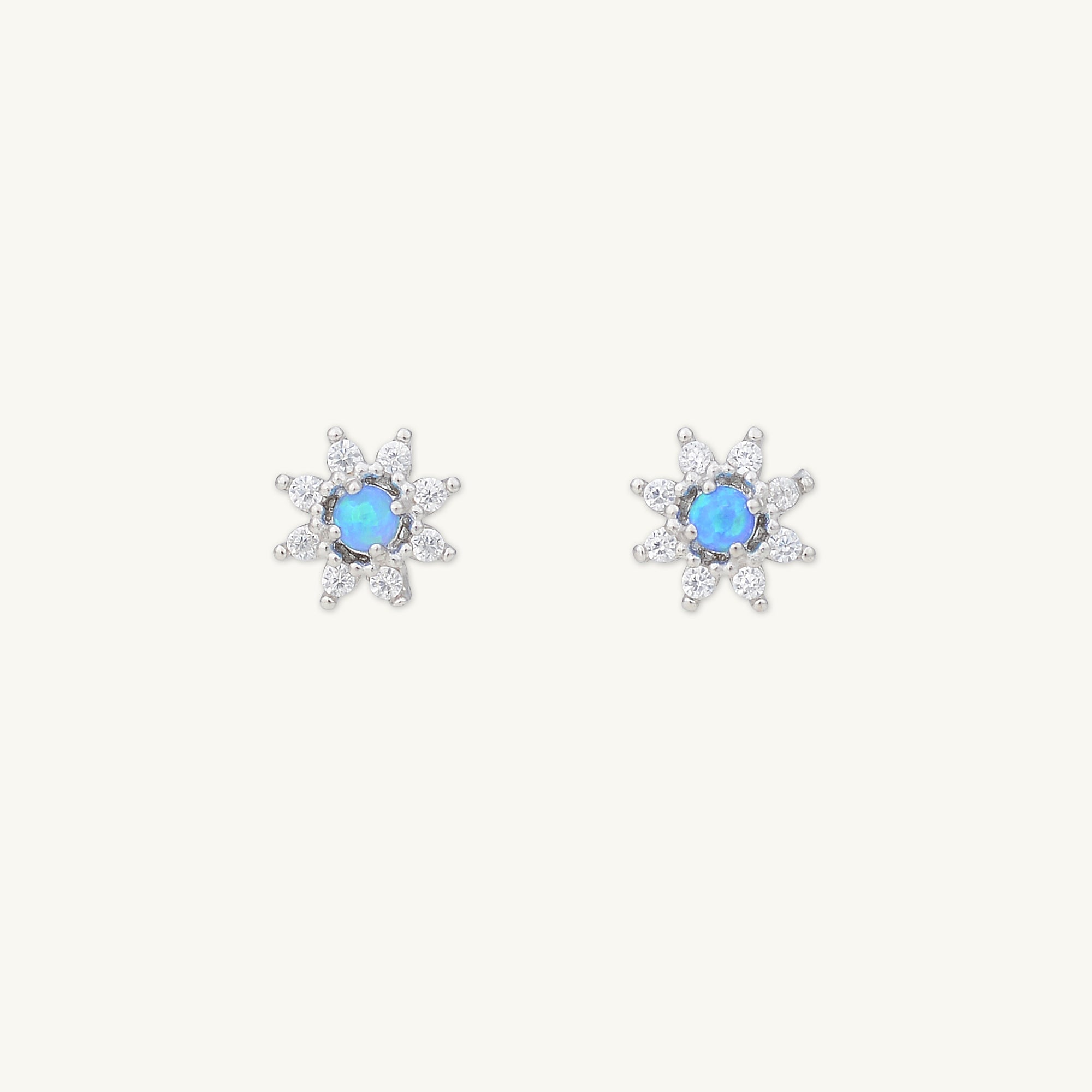 Blue Opal Starburst Sapphire Earrings - Camile & Stone