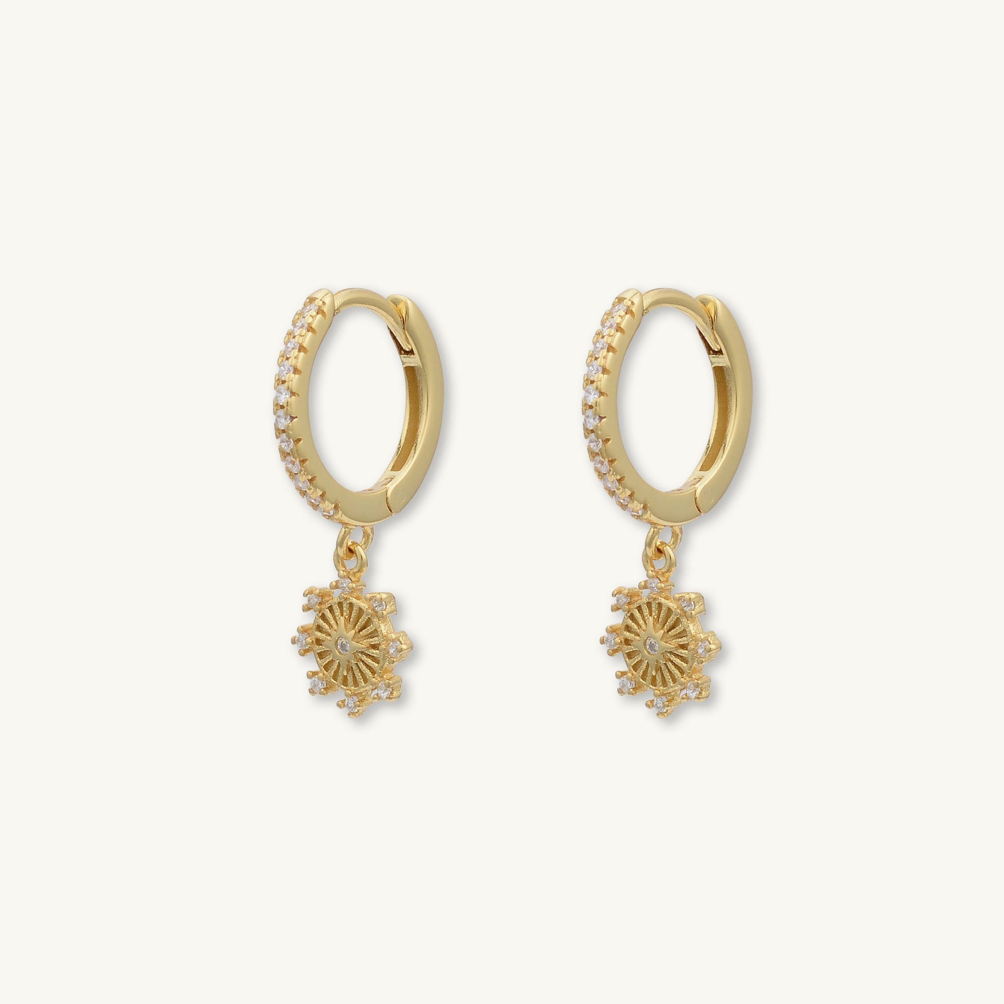 Boho Starburst Huggie Hoop Earrings - Camile & Stone