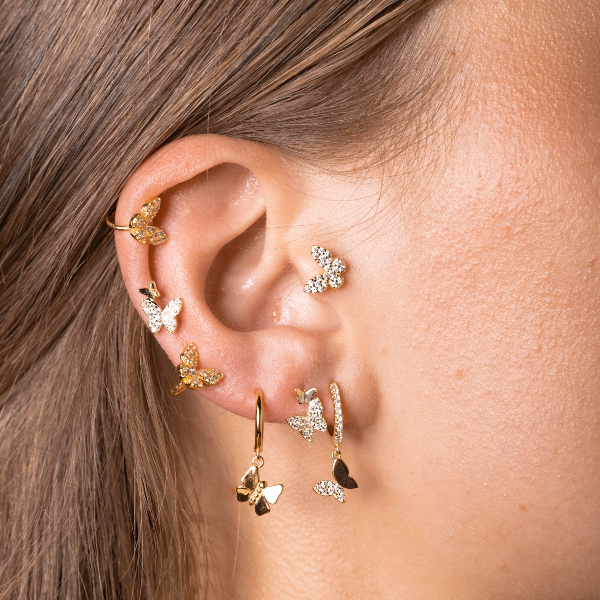 Butterfly Pave Stud Earrings - Camile & Stone