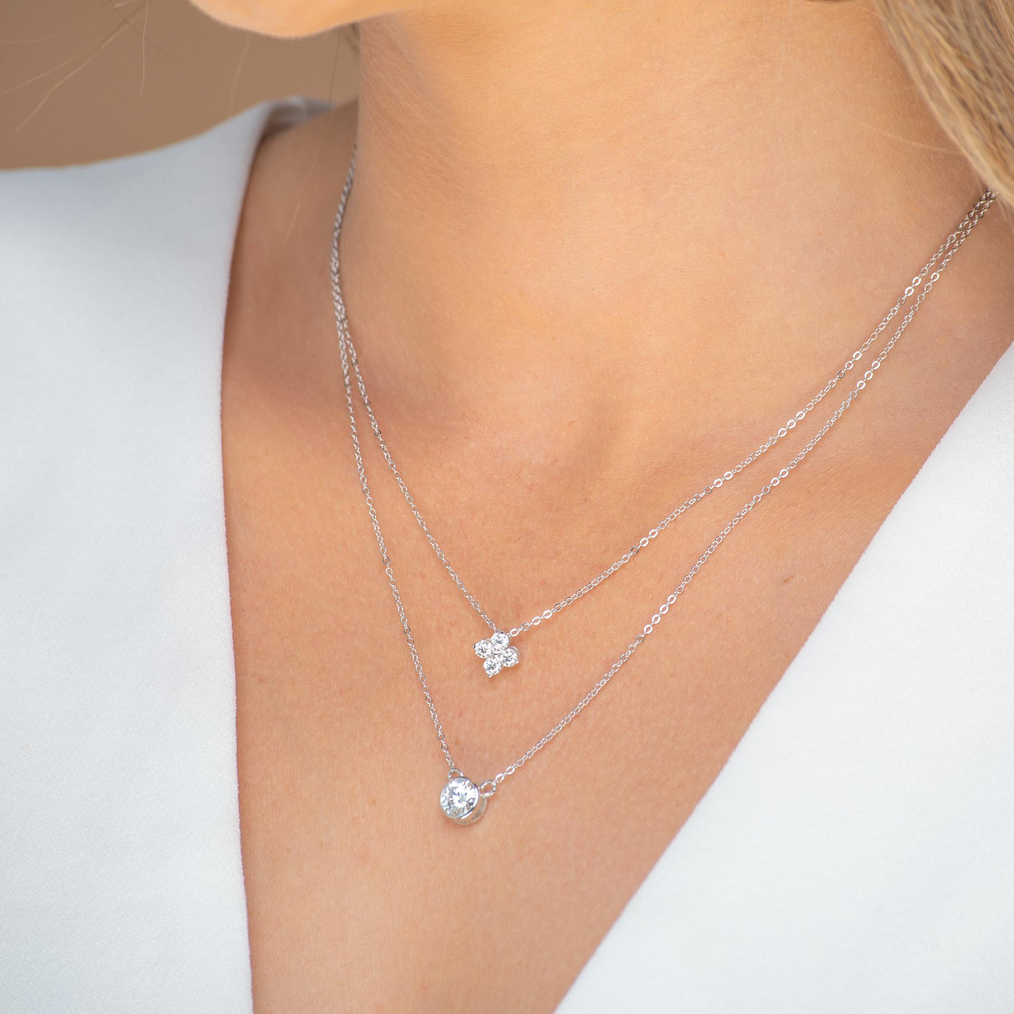 Classic Solitaire Moissanite Necklace 1 Carat - Camile & Stone