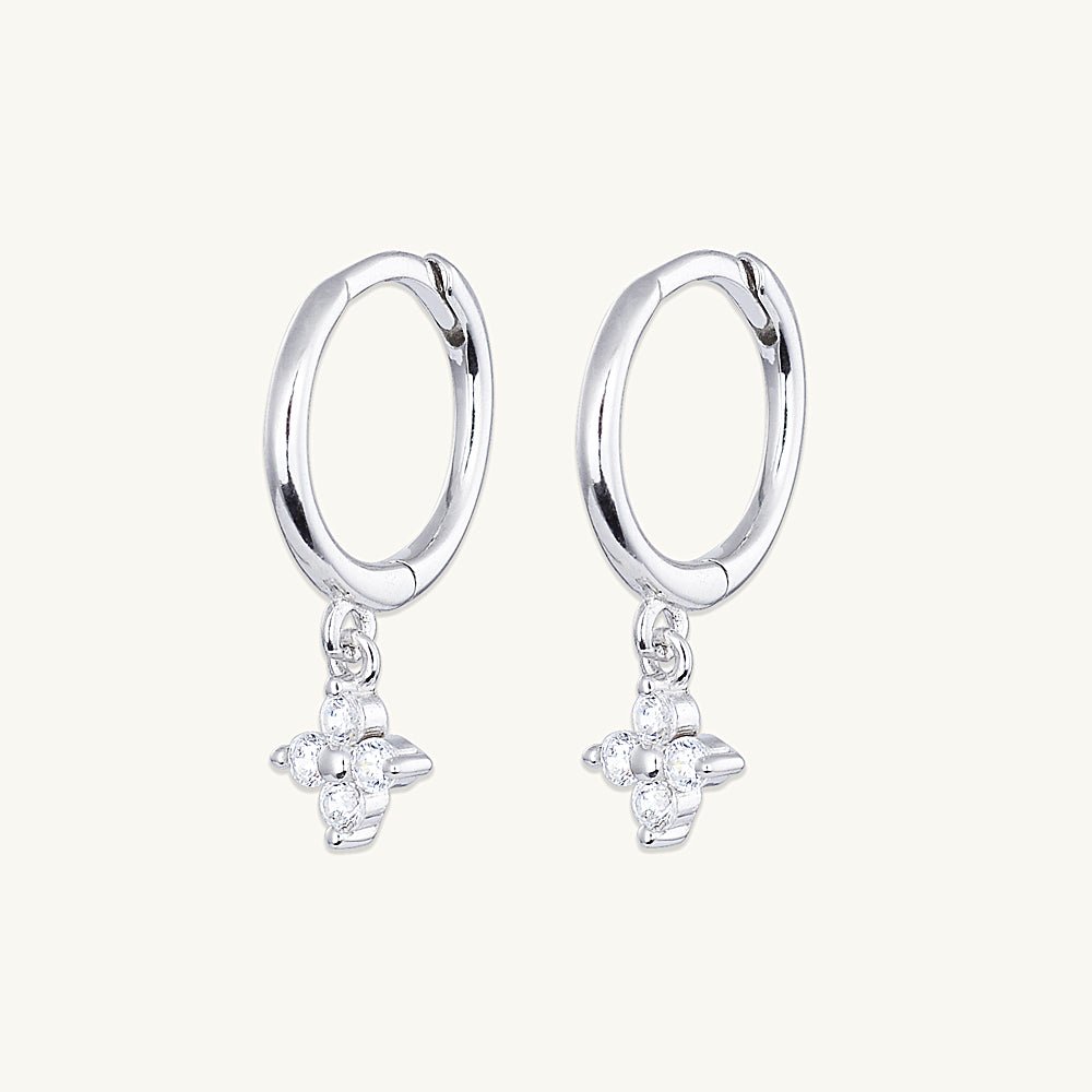Clover Sapphire Moissanite Hoop Earrings - Camile & Stone